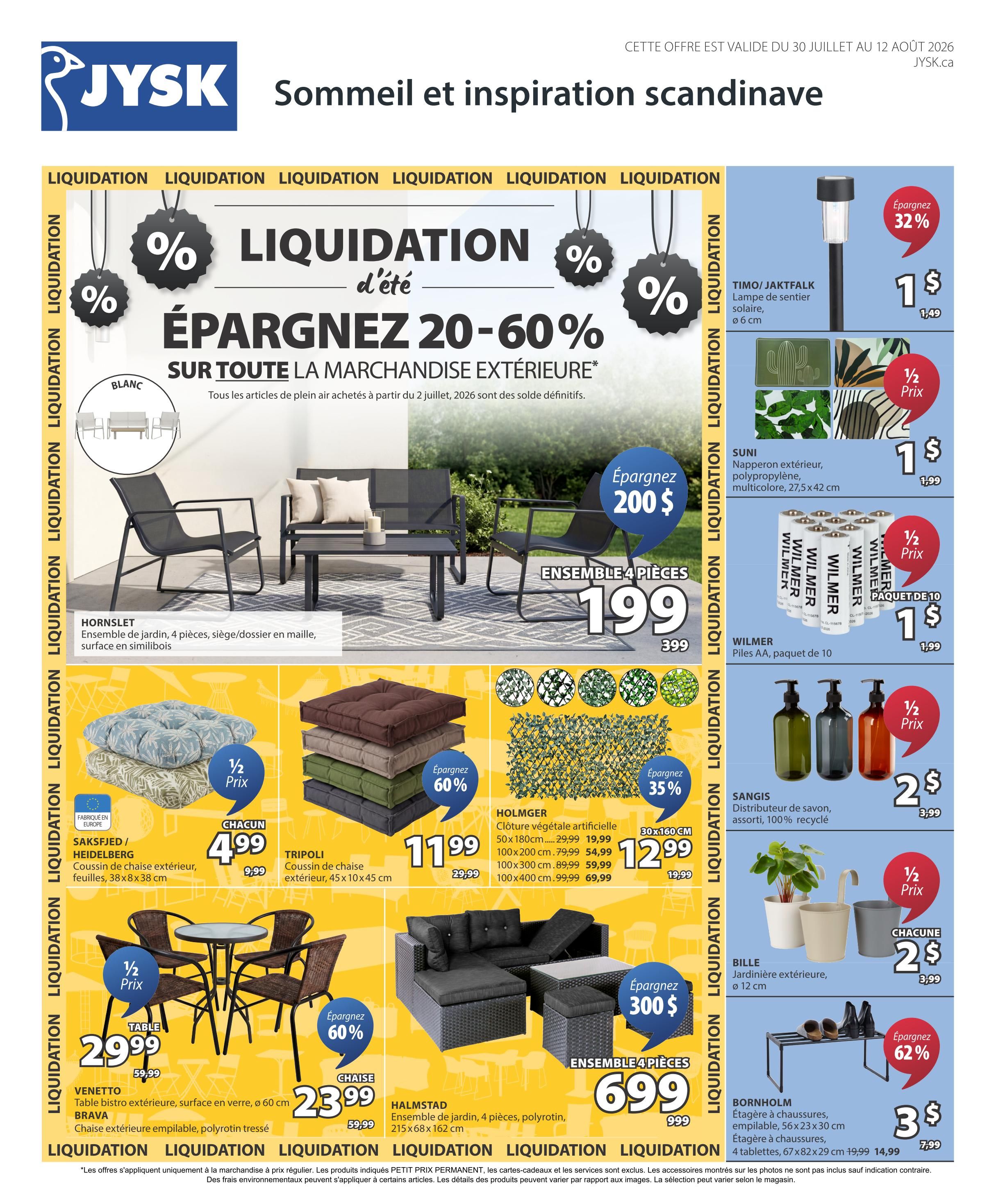 JYSK (QC) Flyer July 30 to August 12