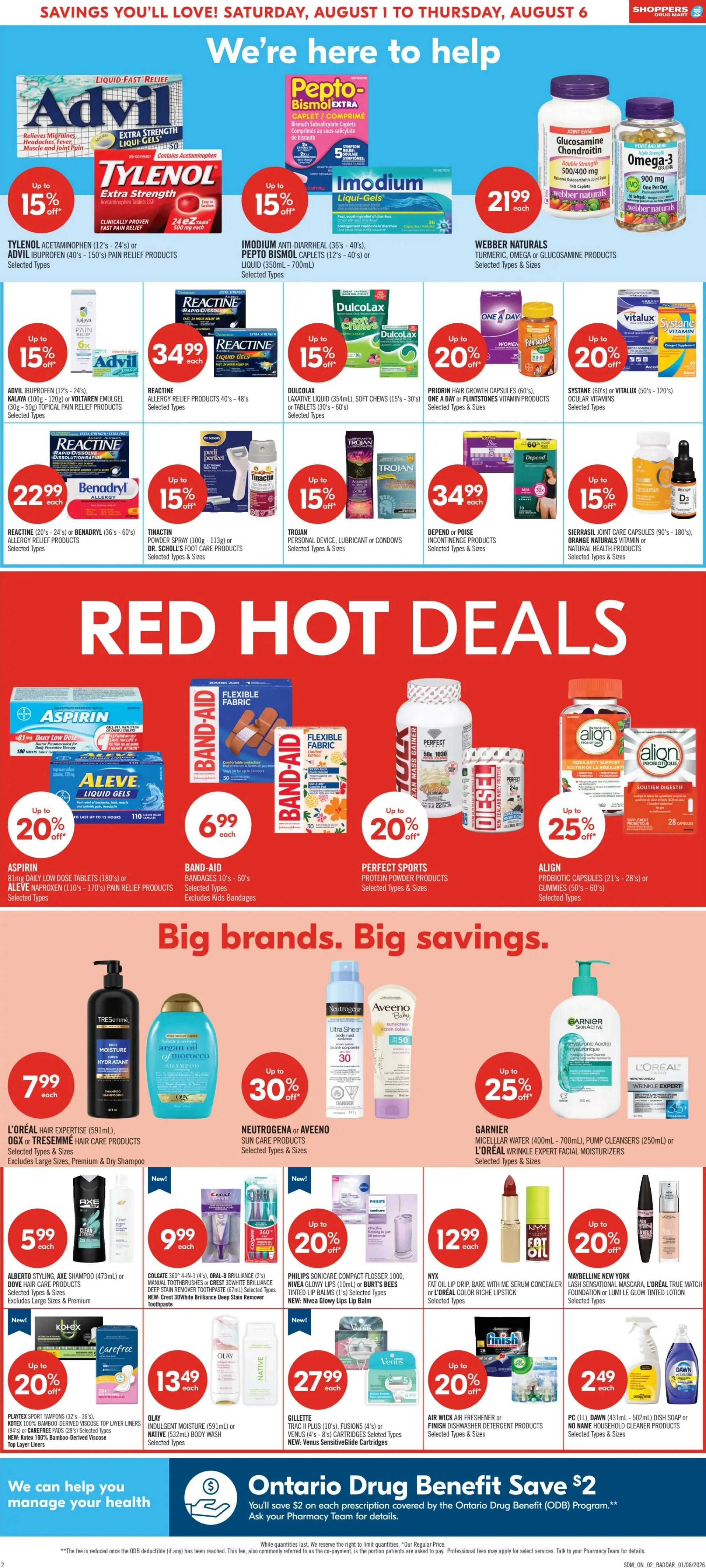 Shoppers Drug Mart (ON) Flyer August 1 to 6