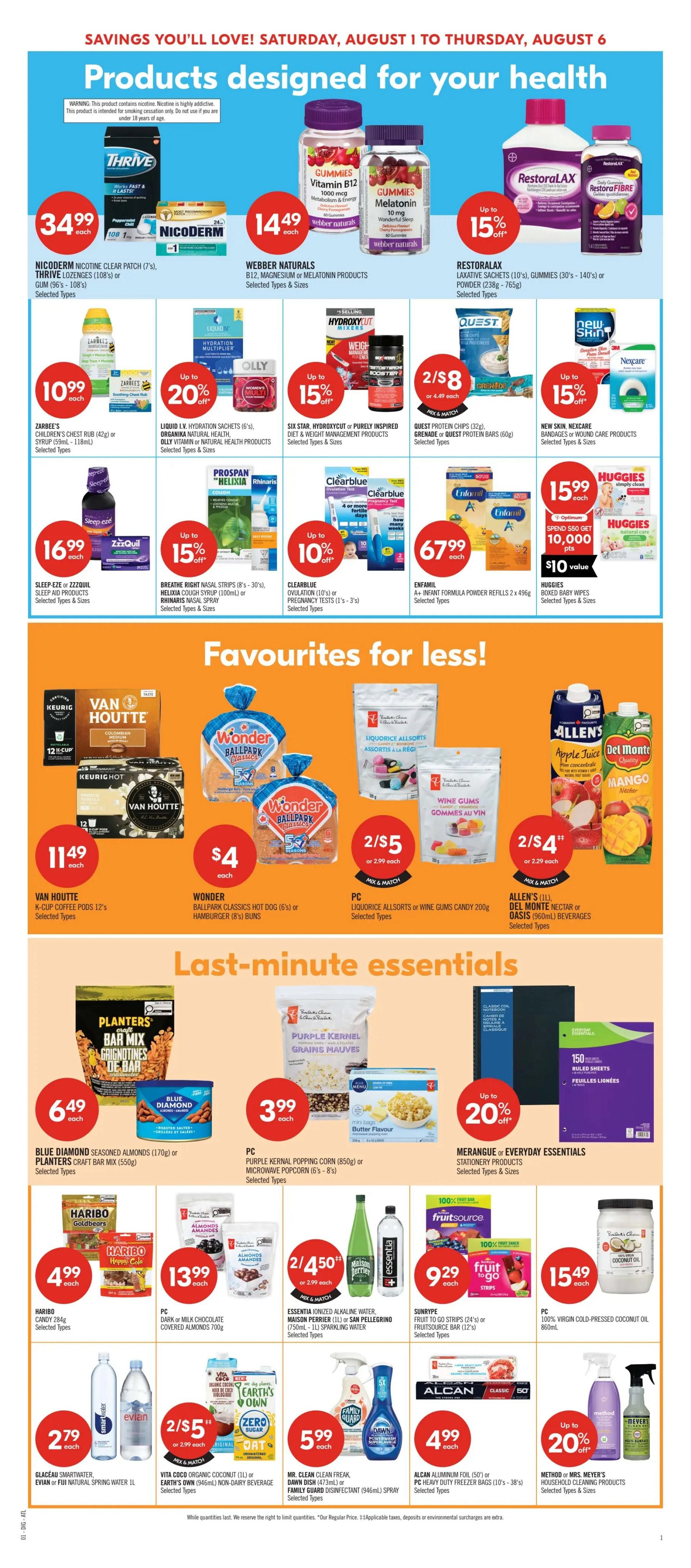 Shoppers Drug Mart (Atlantic) Flyer August 1 to 6