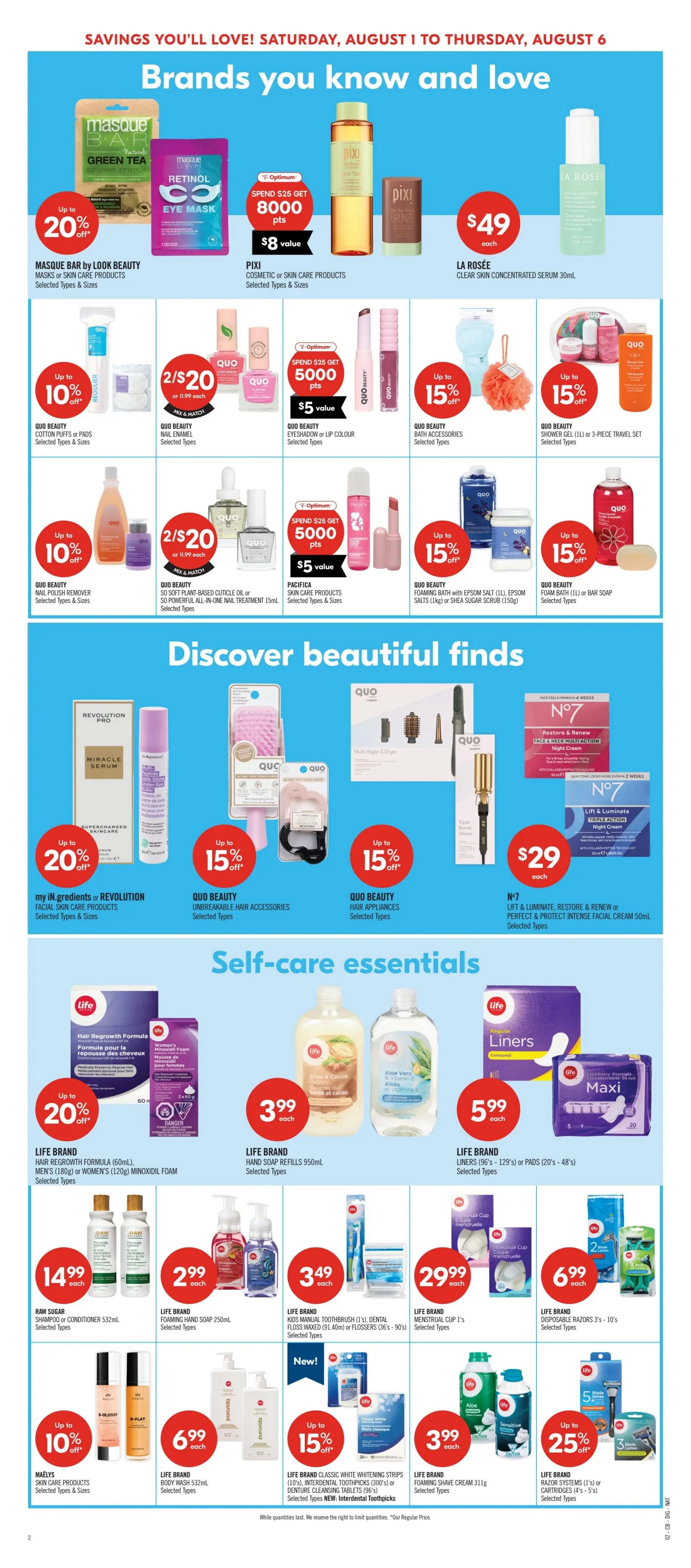 Shoppers Drug Mart (West) Flyer August 1 to 6
