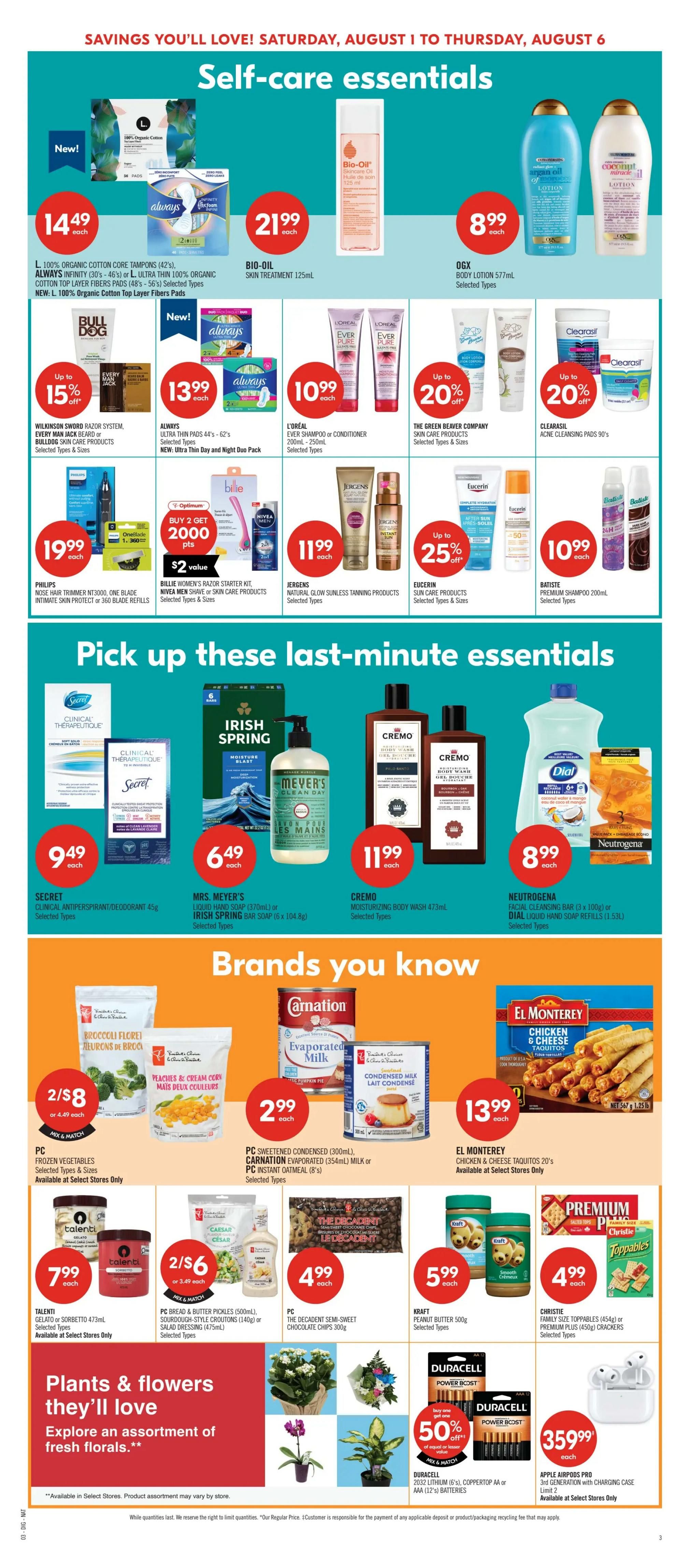 Shoppers Drug Mart (West) Flyer August 1 to 6