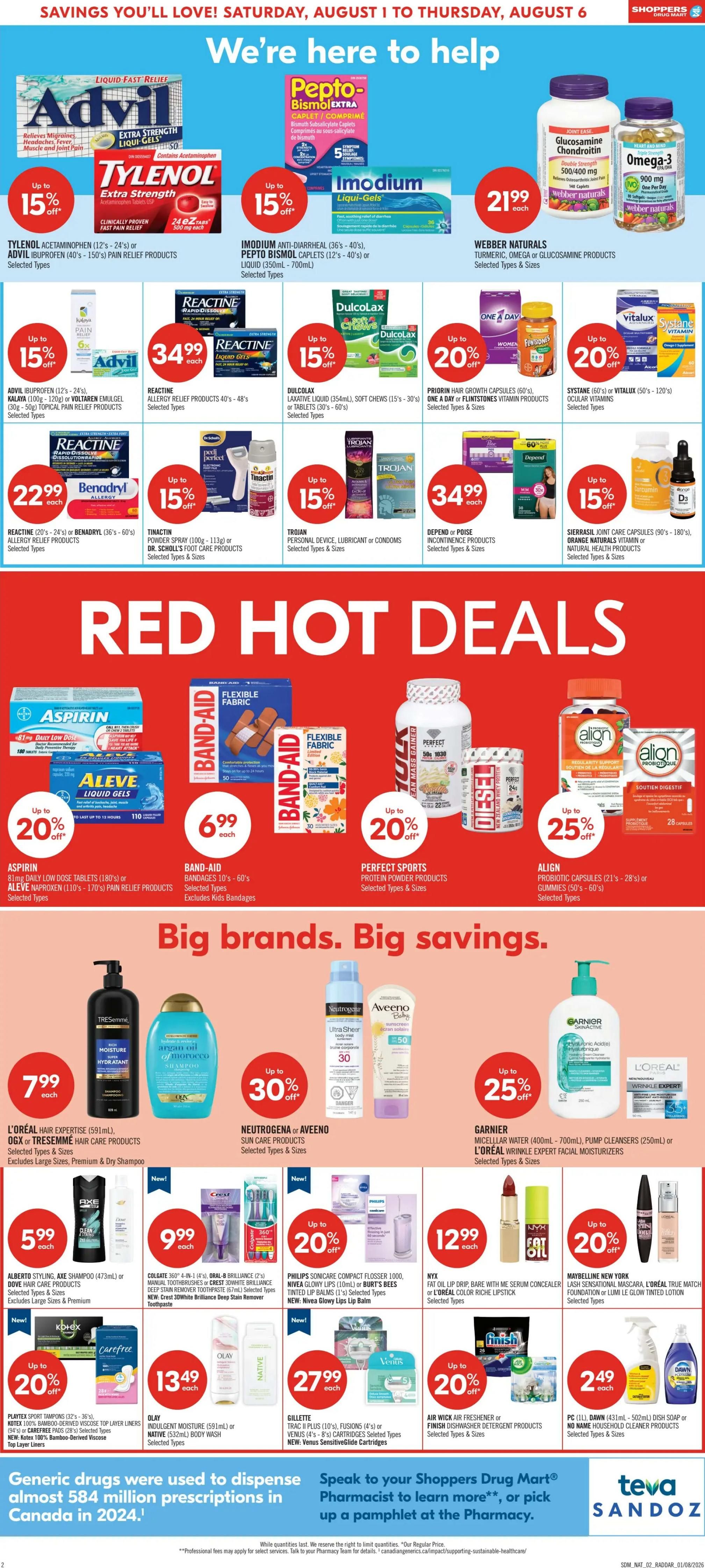 Shoppers Drug Mart (West) Flyer August 1 to 6