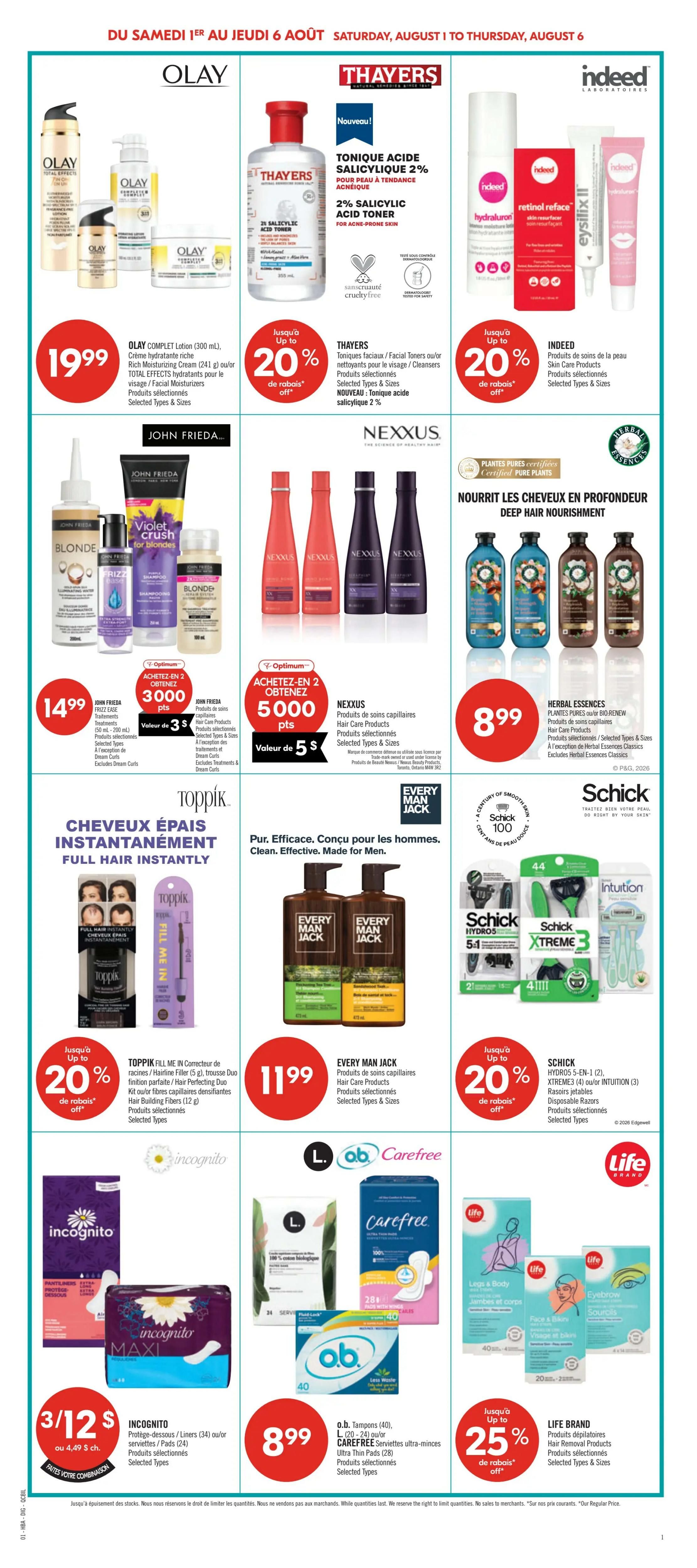Pharmaprix Flyer August 1 to 6