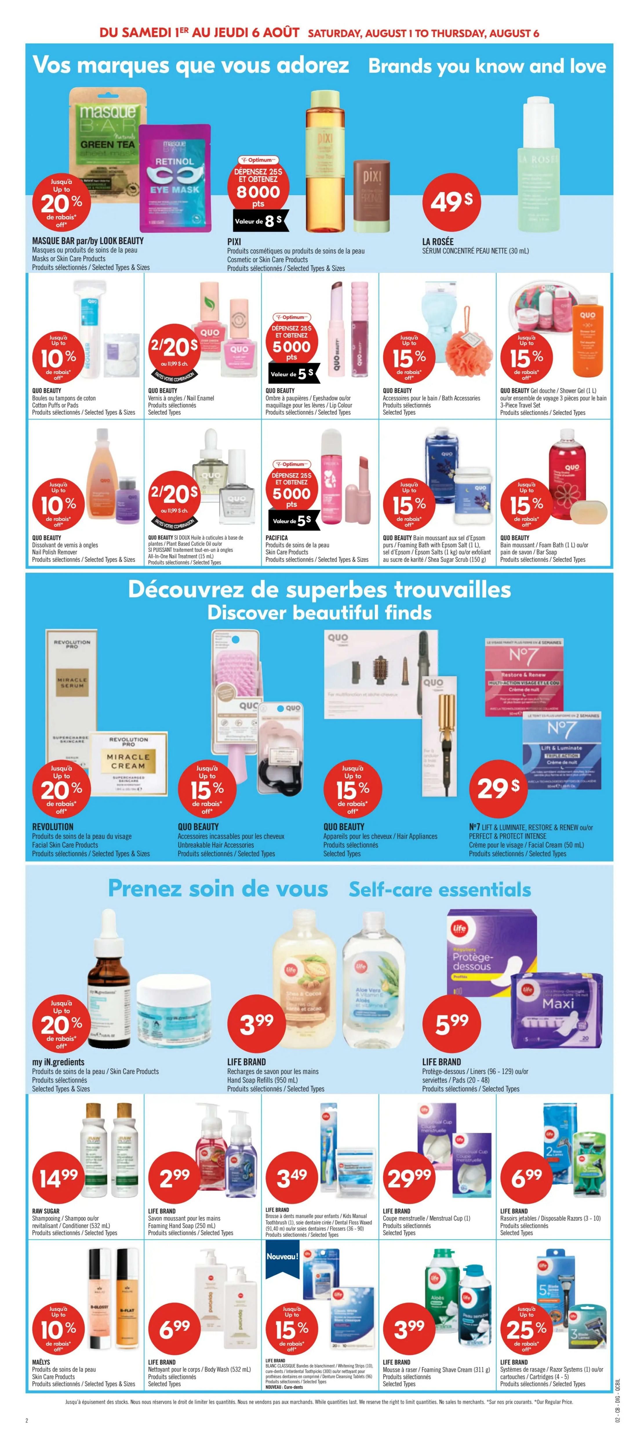 Pharmaprix Flyer August 1 to 6