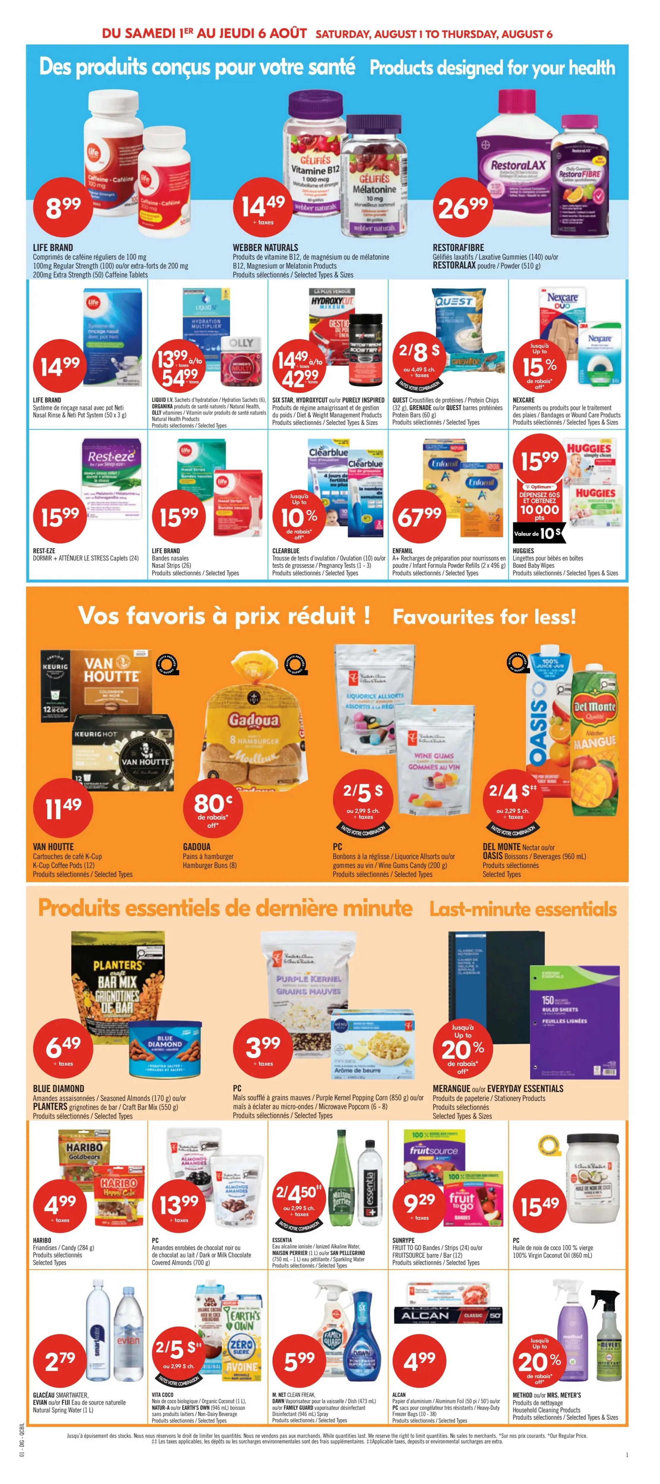 Pharmaprix Flyer August 1 to 6