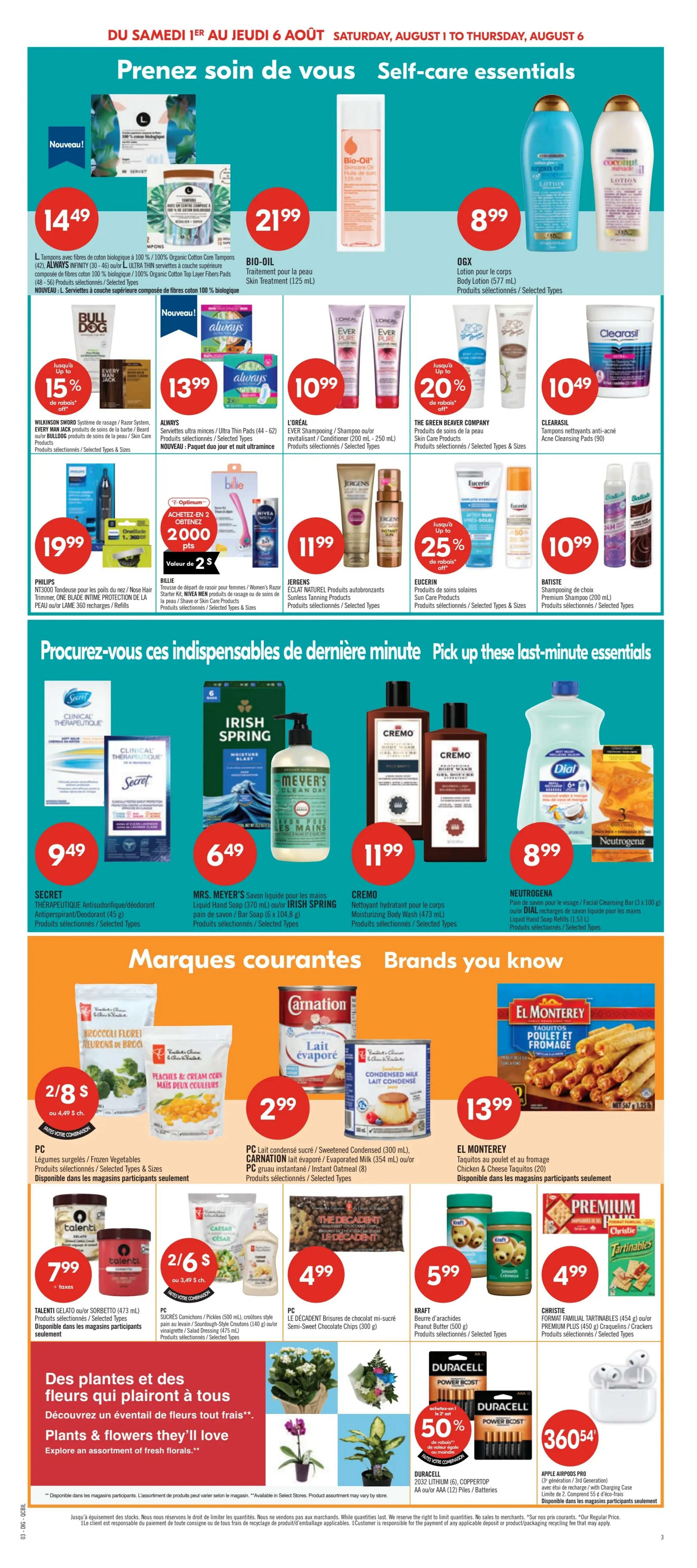 Pharmaprix Flyer August 1 to 6