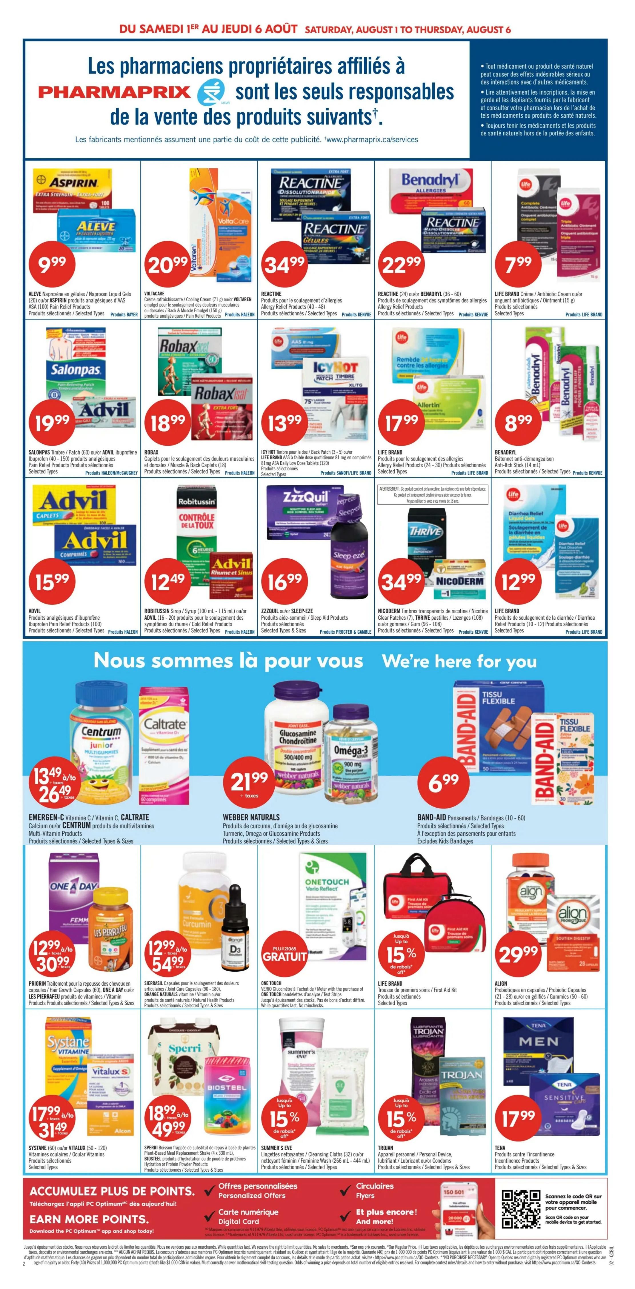 Pharmaprix Flyer August 1 to 6