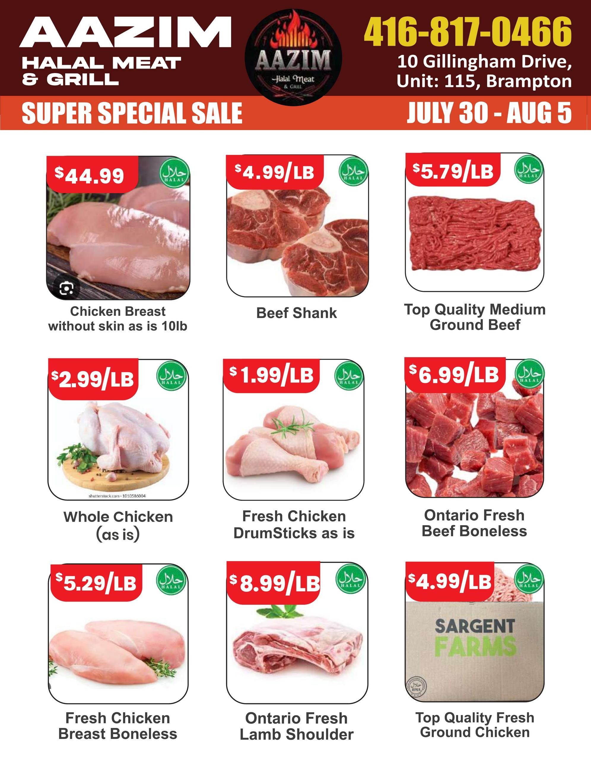 Aazim Halal Meat & Grill Flyer July 30 to August 5