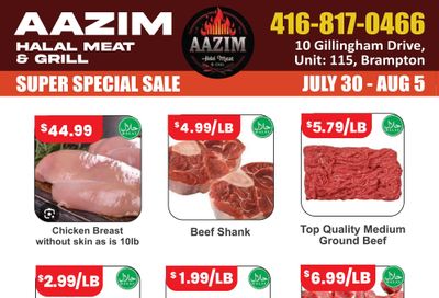 Aazim Halal Meat & Grill Flyer July 30 to August 5