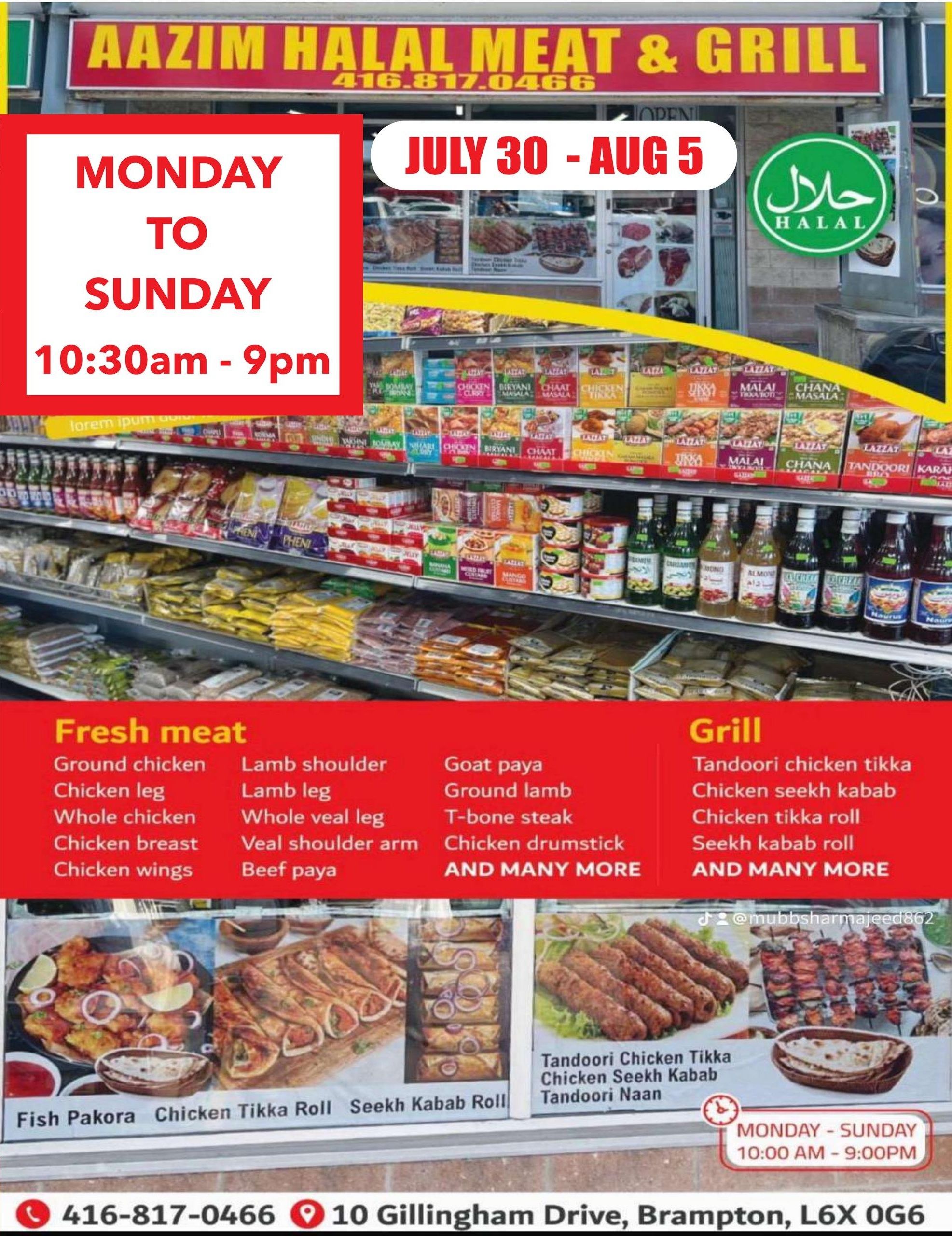 Aazim Halal Meat & Grill Flyer July 30 to August 5