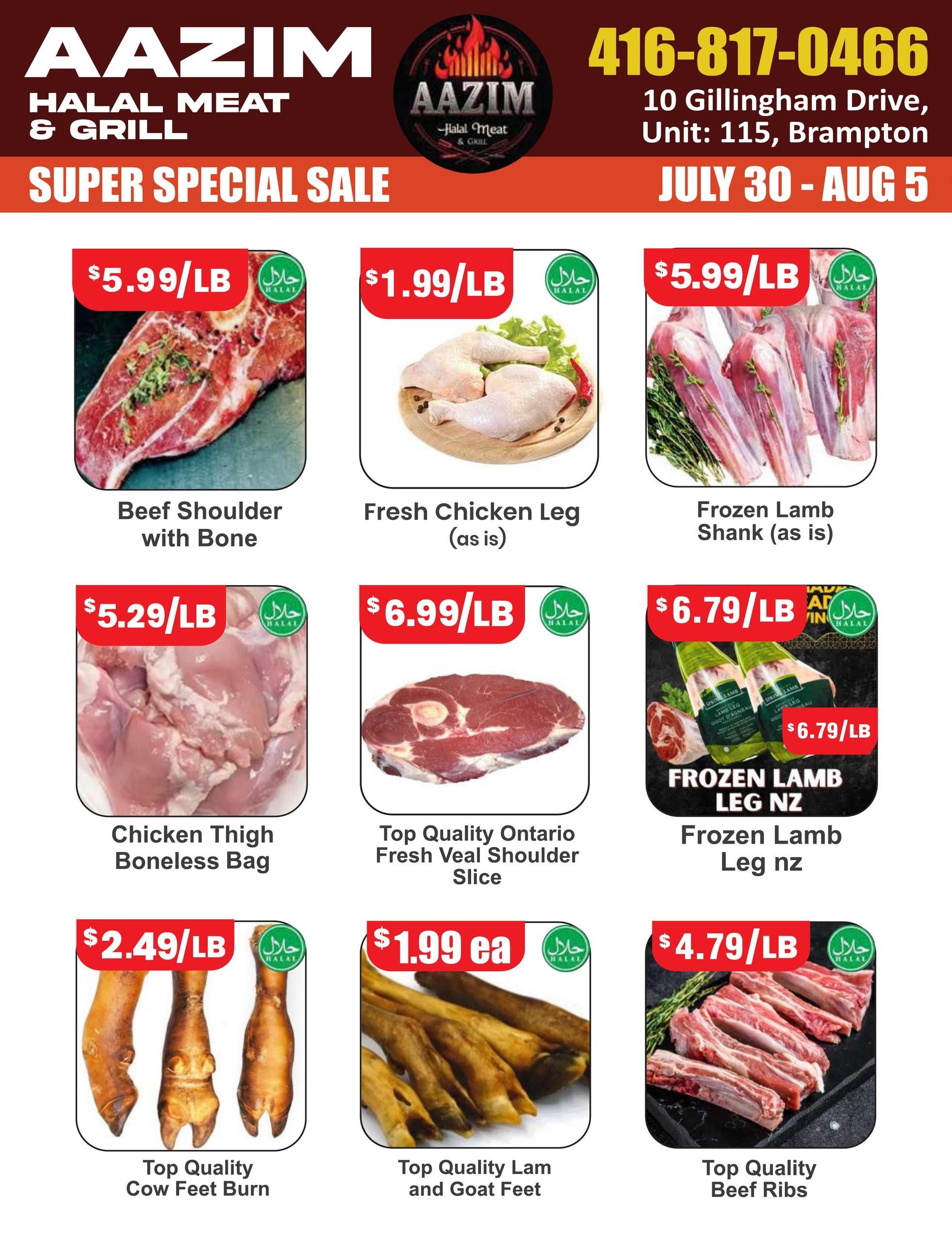 Aazim Halal Meat & Grill Flyer July 30 to August 5
