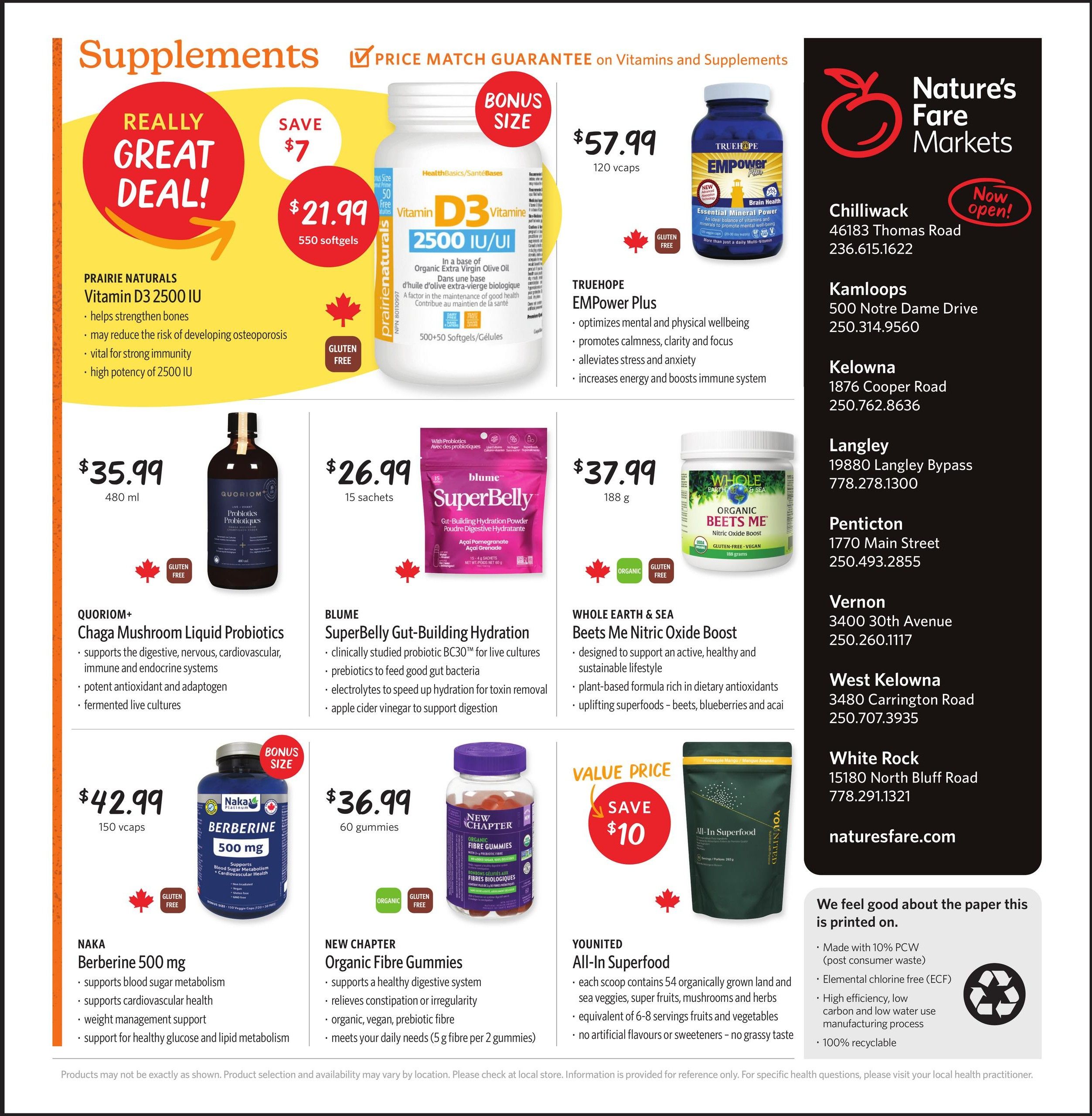 Nature's Fare Markets Flyer July 30 to August 12