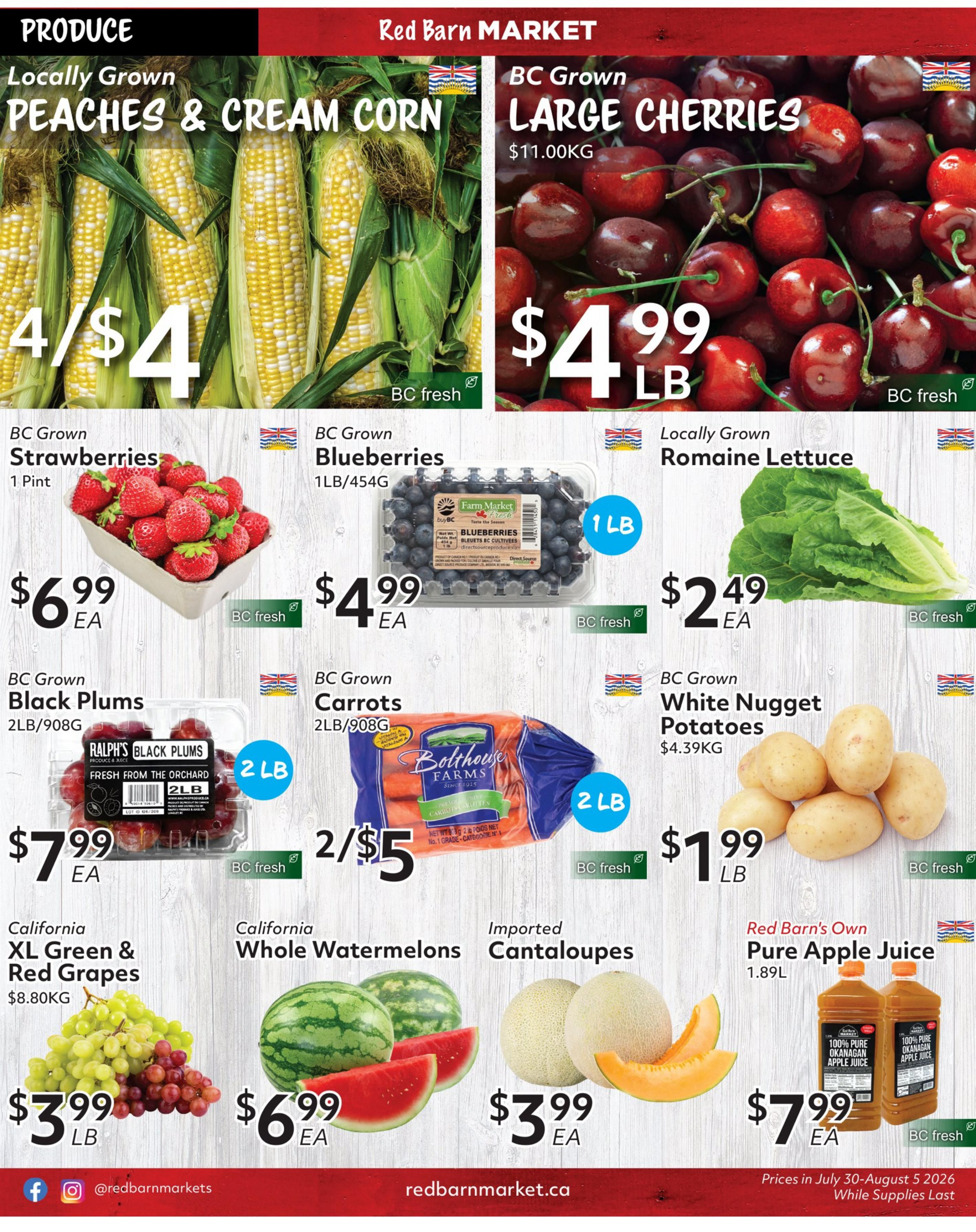 Red Barn Market Flyer July 30 to August 5