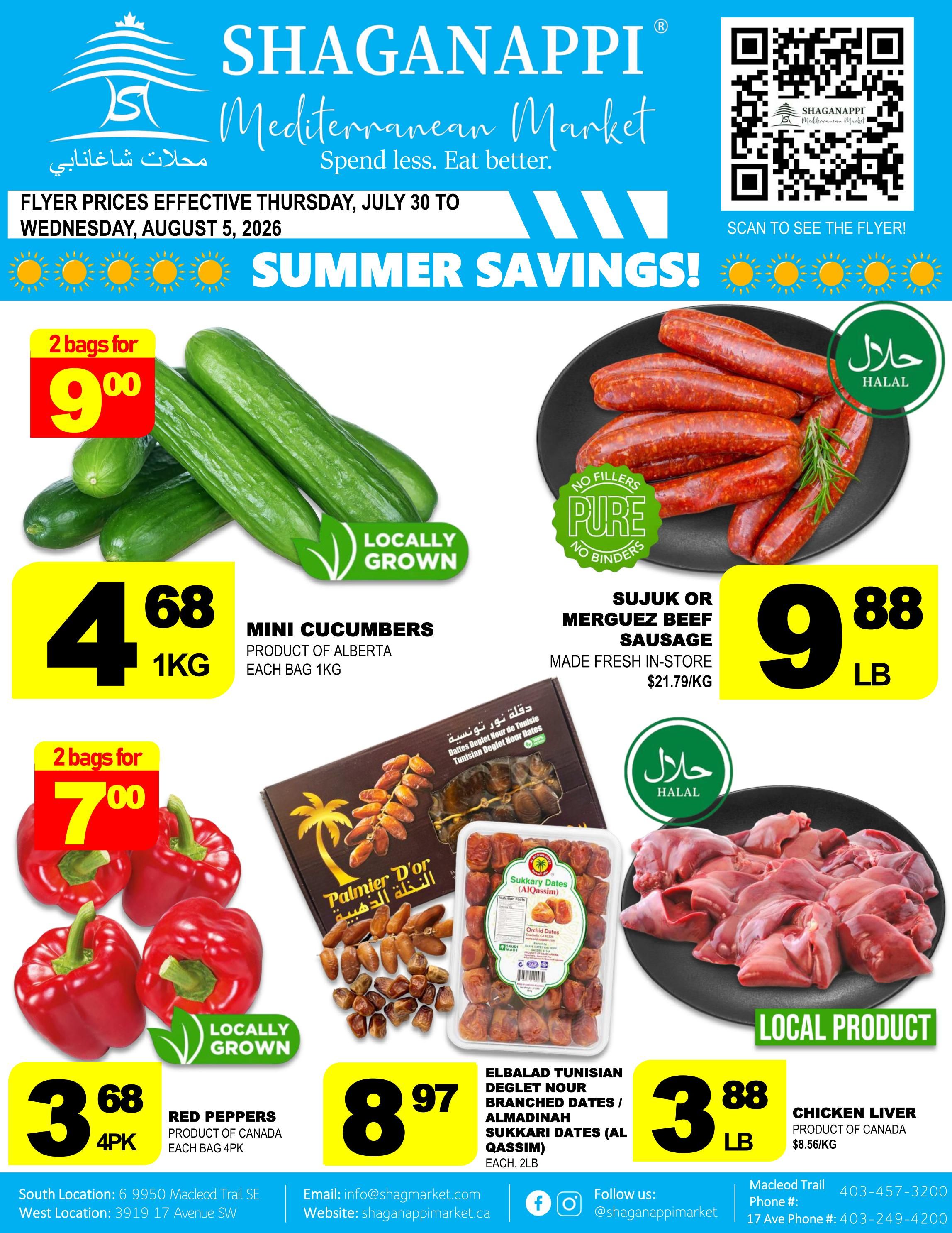 Shaganappi Mediterranean Market Flyer July 30 to August 5