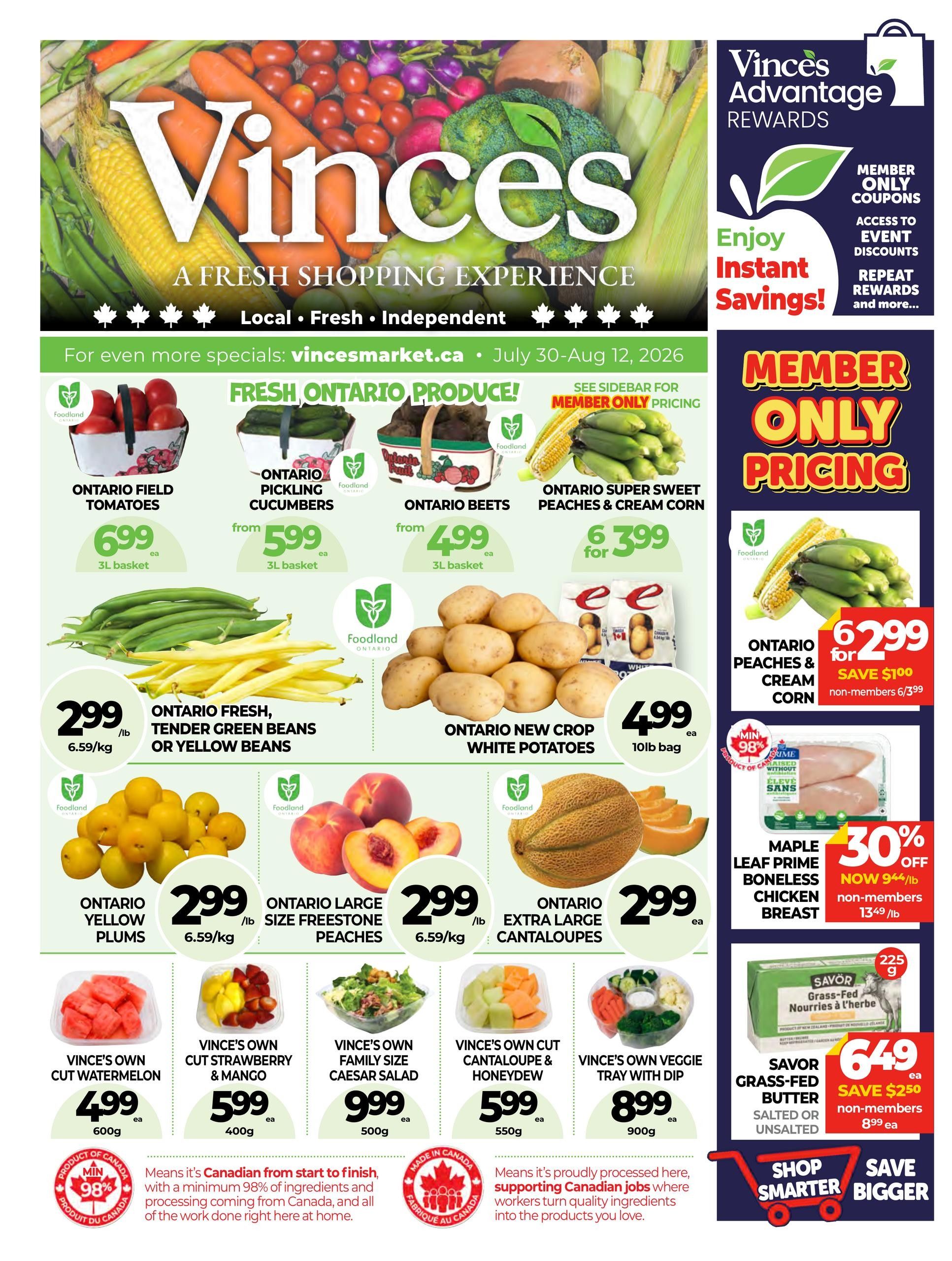 Vince's Market Flyer July 30 to August 12