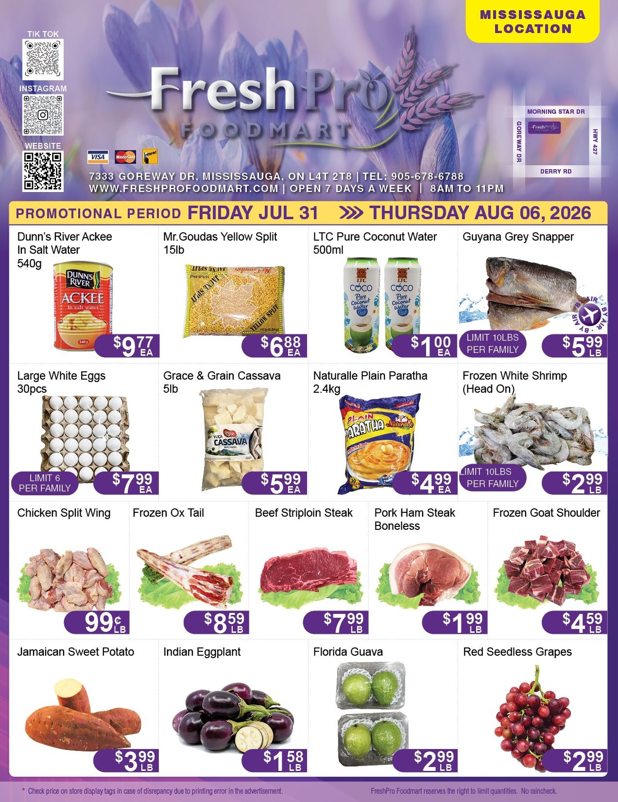FreshPro Foodmart (Mississauga) Flyer July 31 to August 6