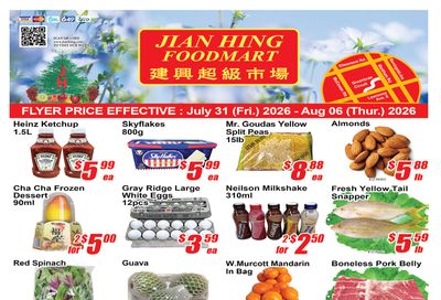 Jian Hing Foodmart (Scarborough) Flyer July 31 to August 6