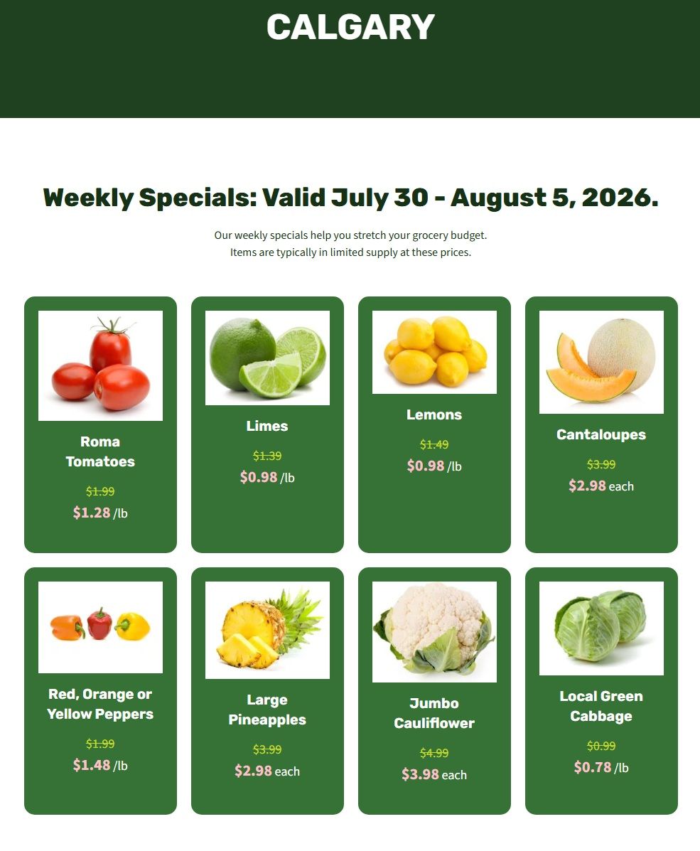 H&W Produce Flyer July 30 to August 5