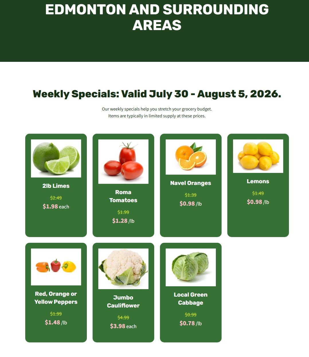 H&W Produce Flyer July 30 to August 5