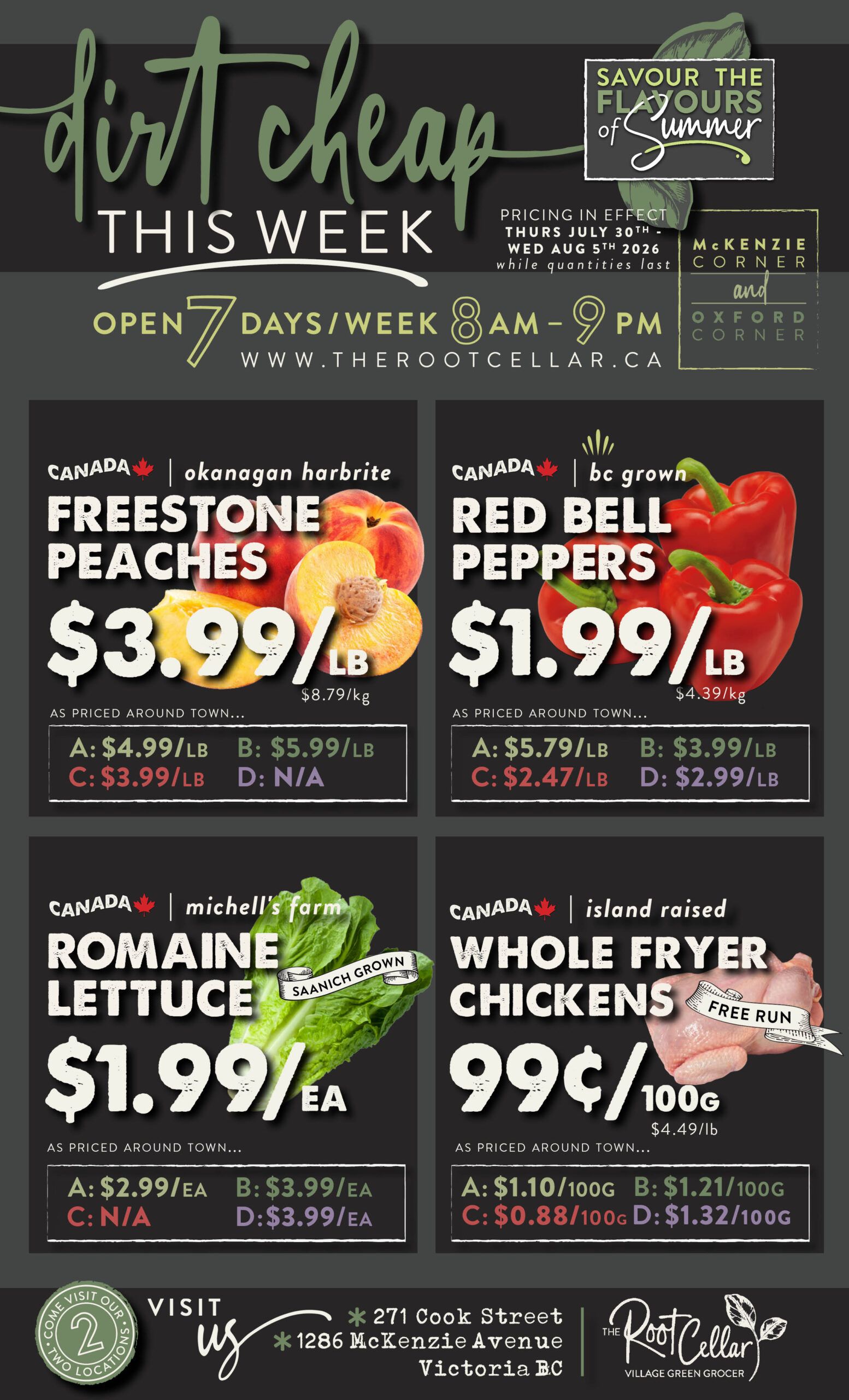 The Root Cellar Flyer July 30 to August 5
