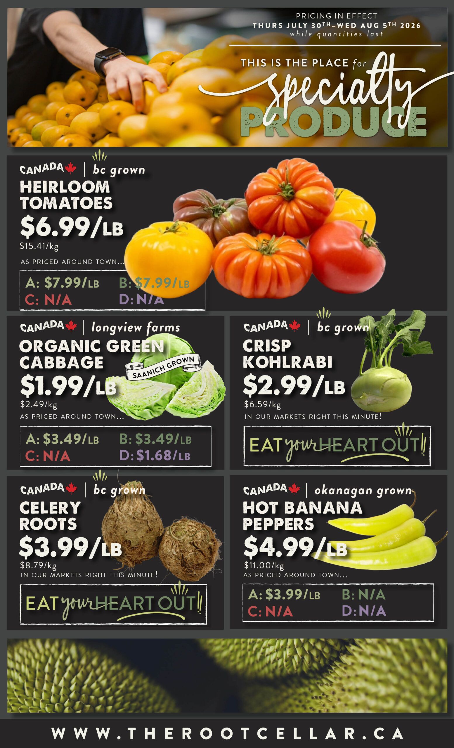The Root Cellar Flyer July 30 to August 5