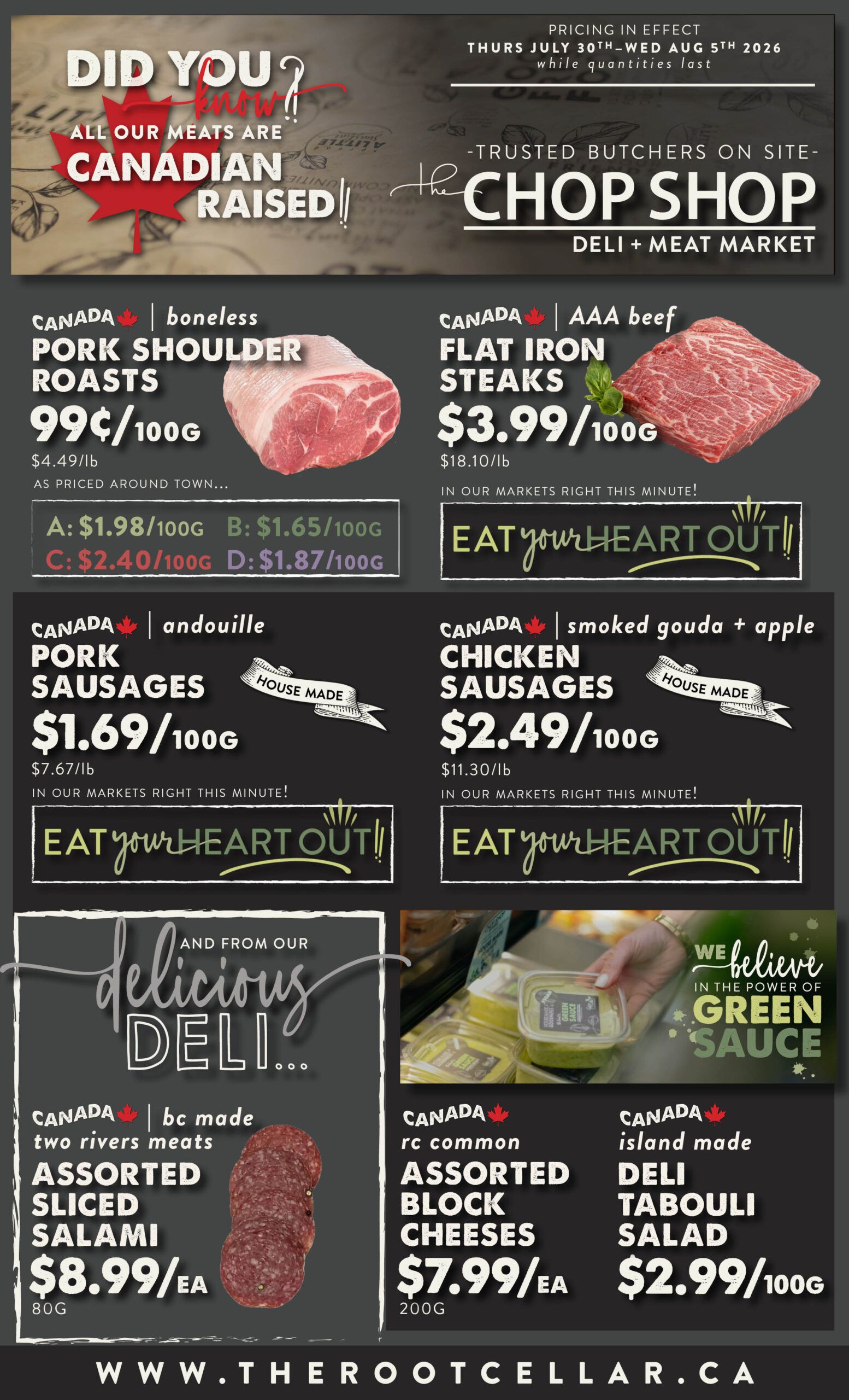The Root Cellar Flyer July 30 to August 5