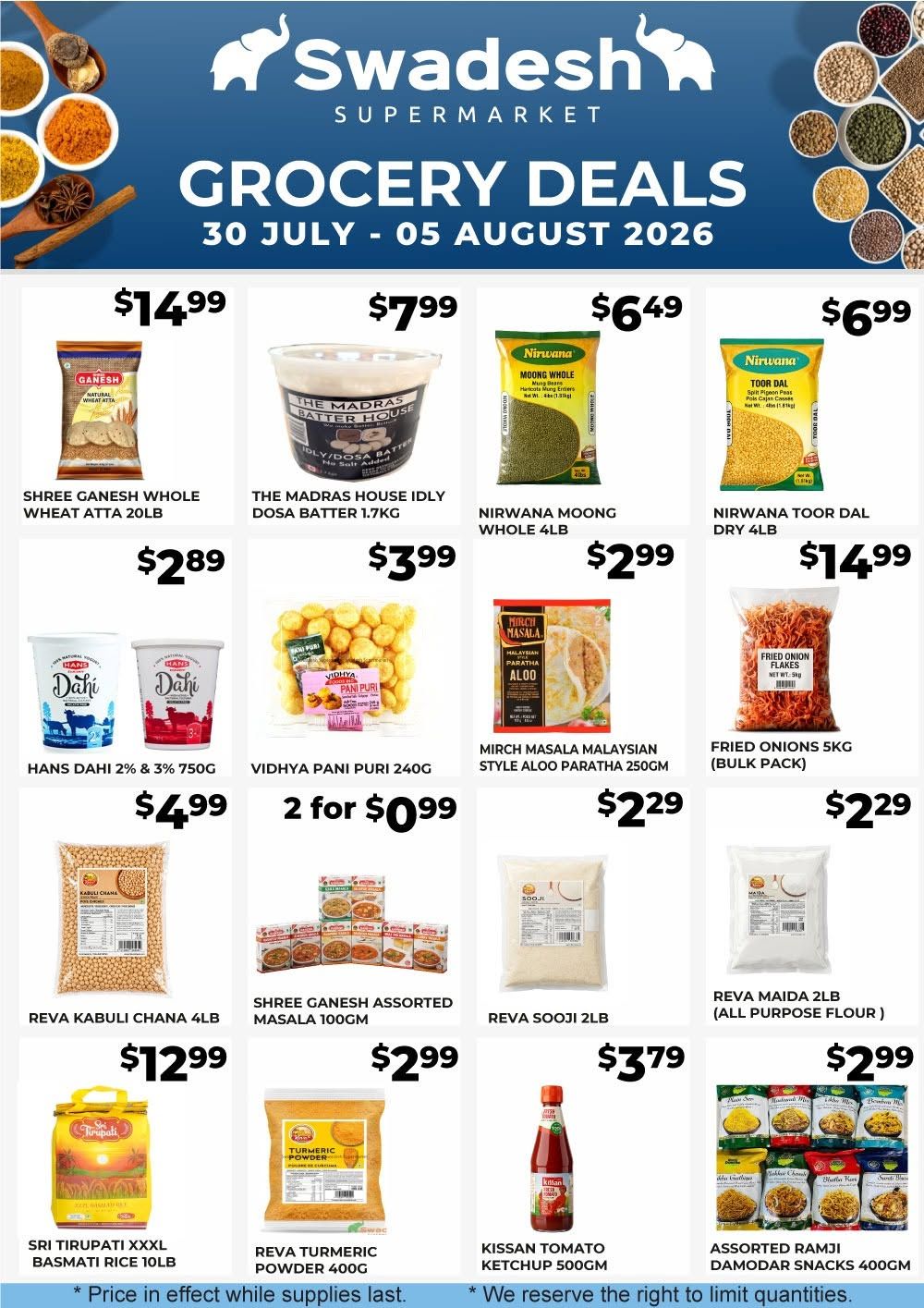 Swadesh Supermarket Flyer July 30 to August 5