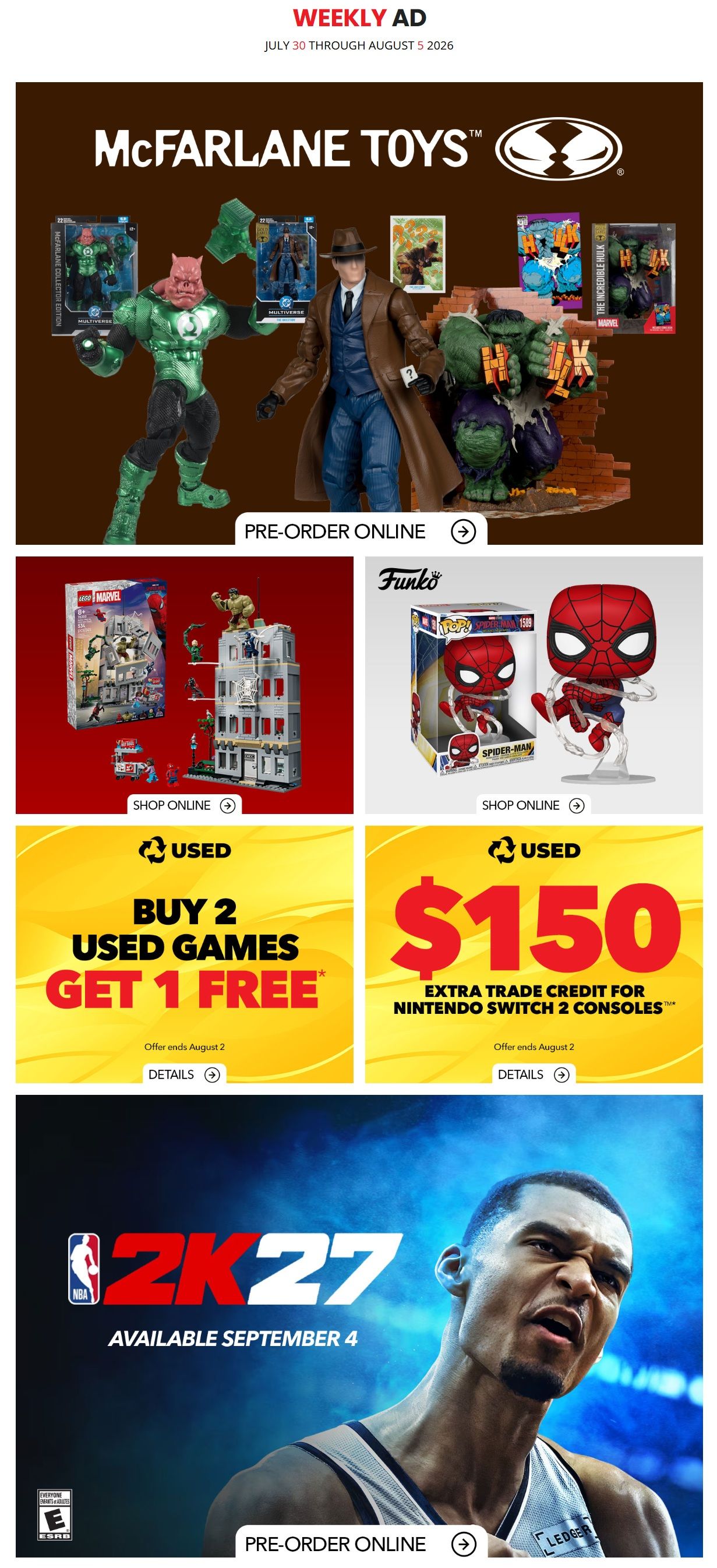 EB Games Flyer July 30 to August 5
