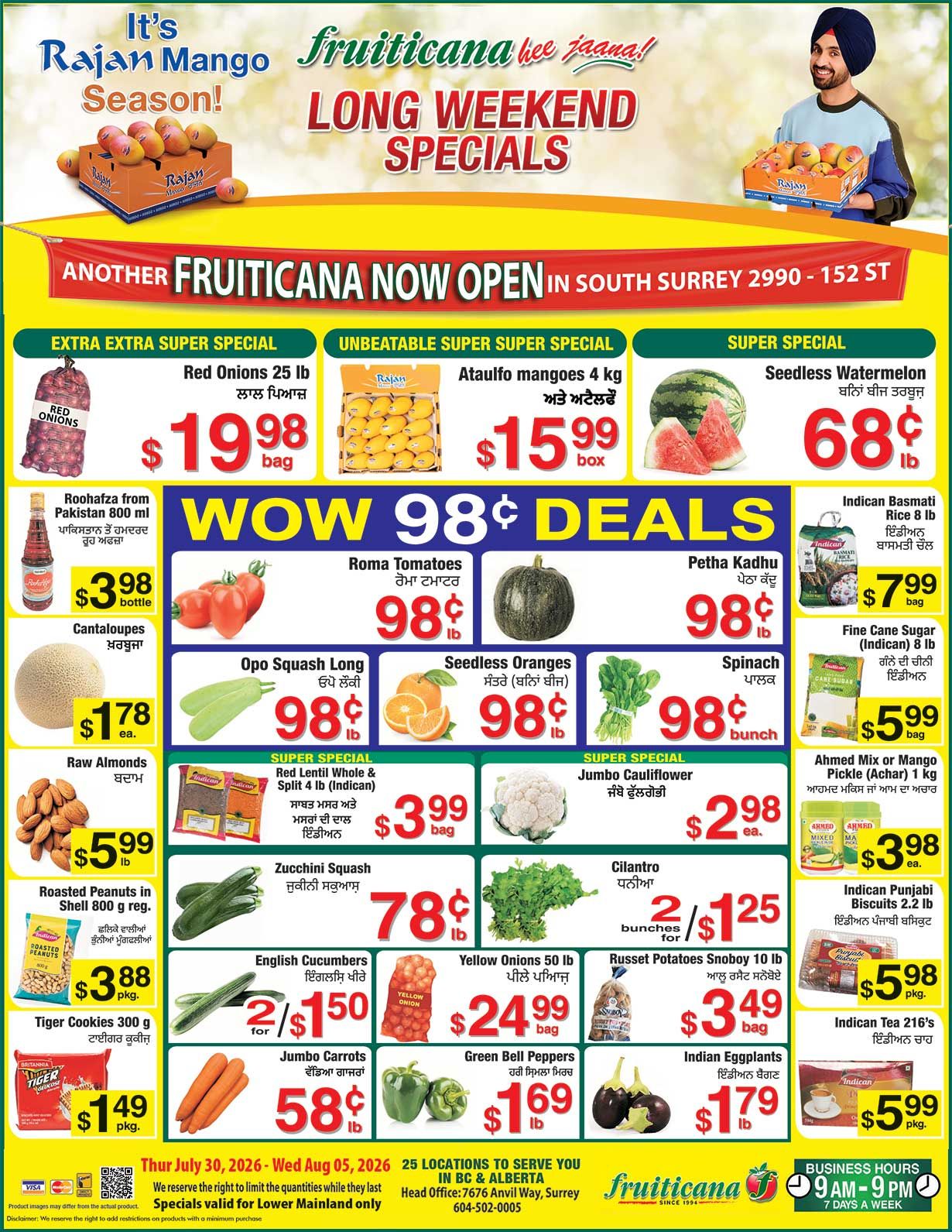 Fruiticana (Greater Vancouver) Flyer July 30 to August 5