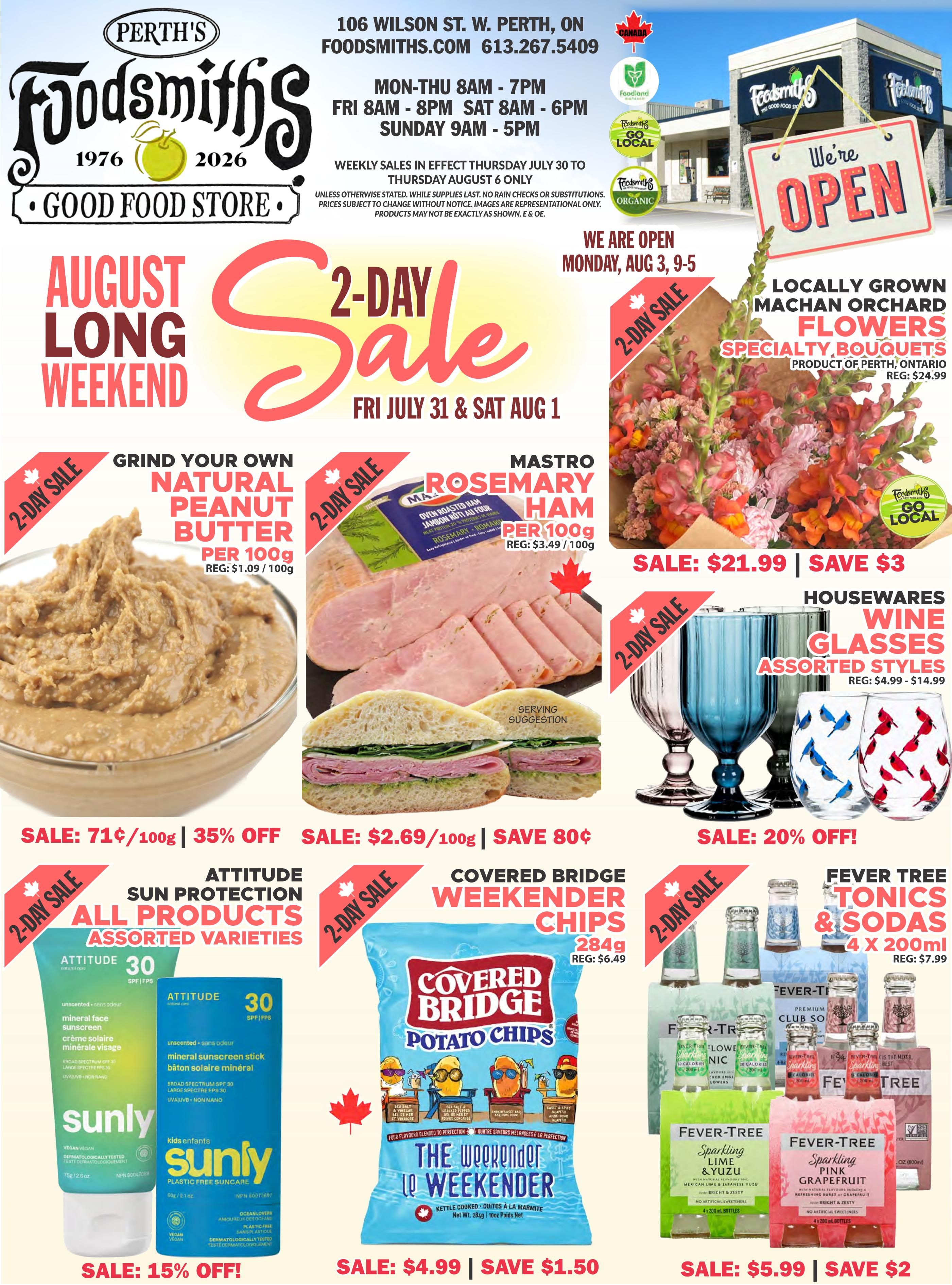 Foodsmiths Flyer July 30 to August 6