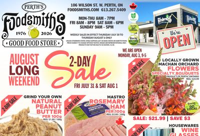 Foodsmiths Flyer July 30 to August 6
