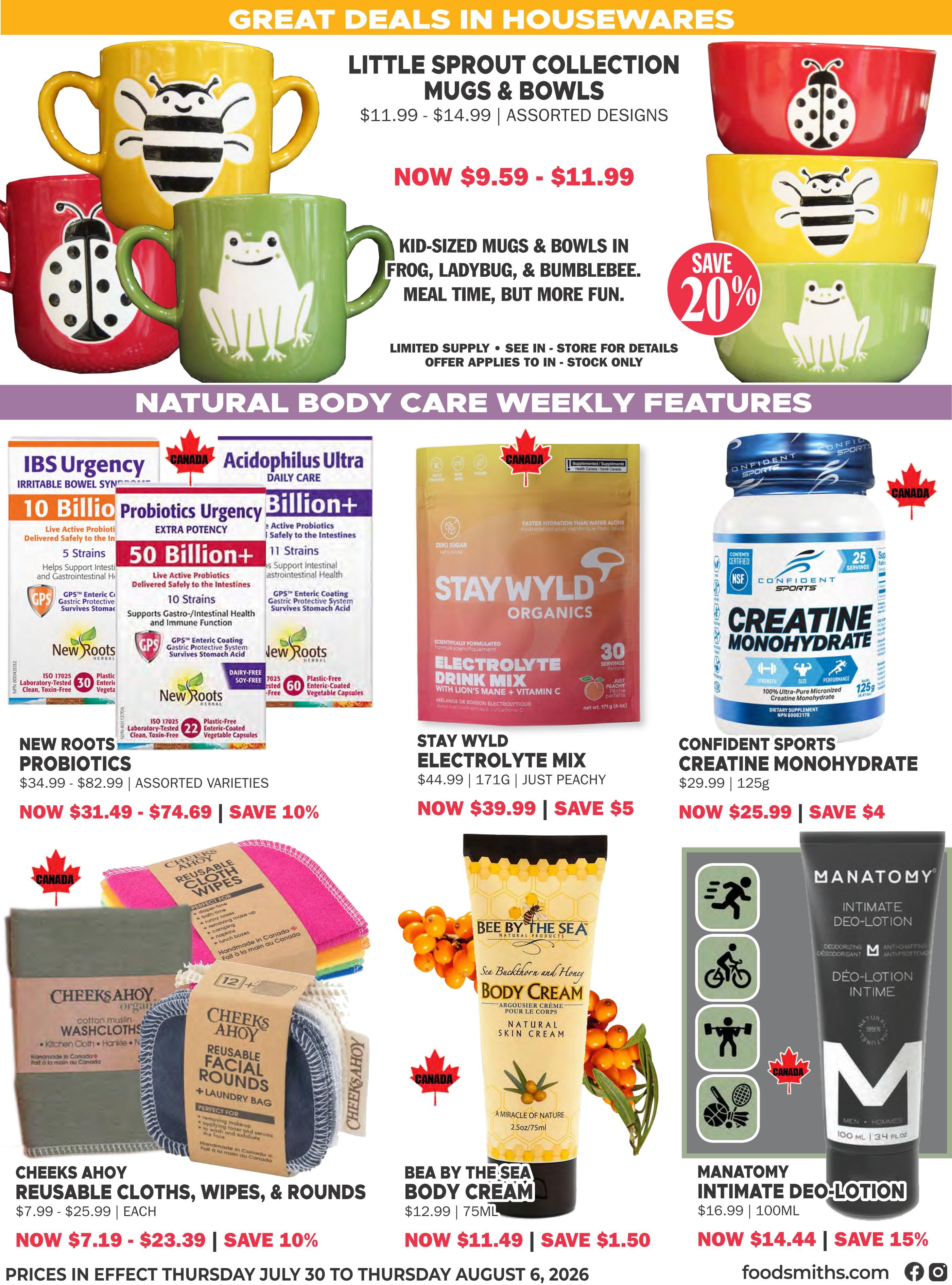 Foodsmiths Flyer July 30 to August 6