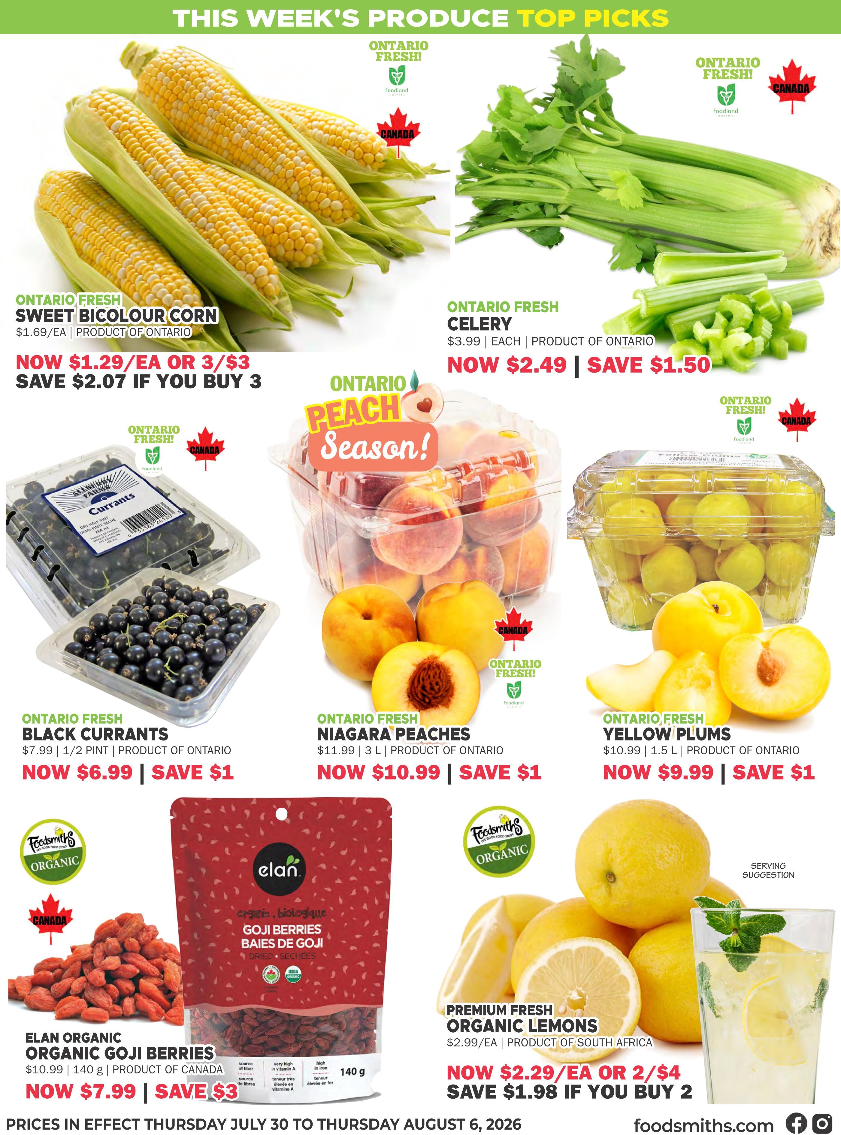 Foodsmiths Flyer July 30 to August 6