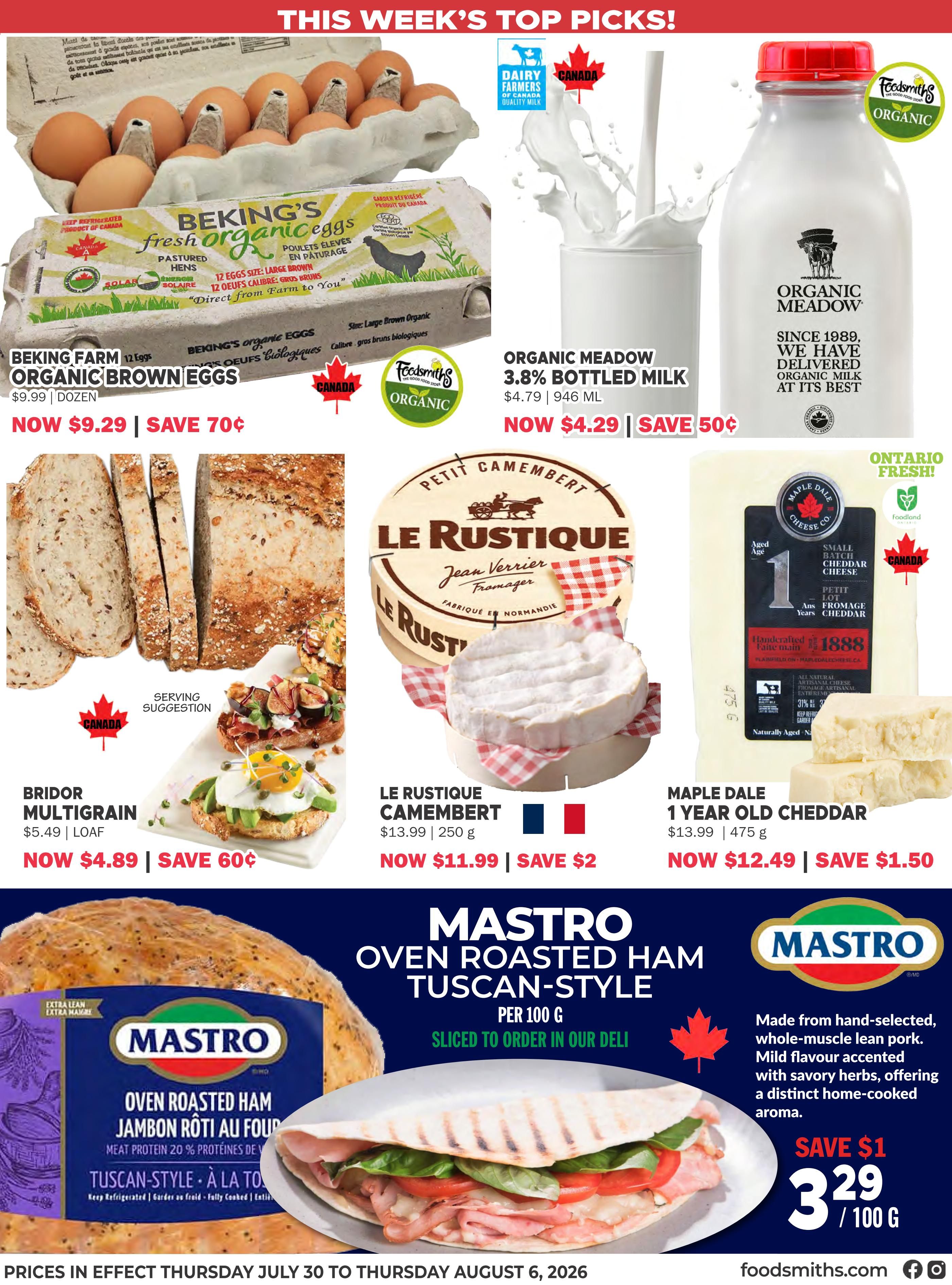 Foodsmiths Flyer July 30 to August 6