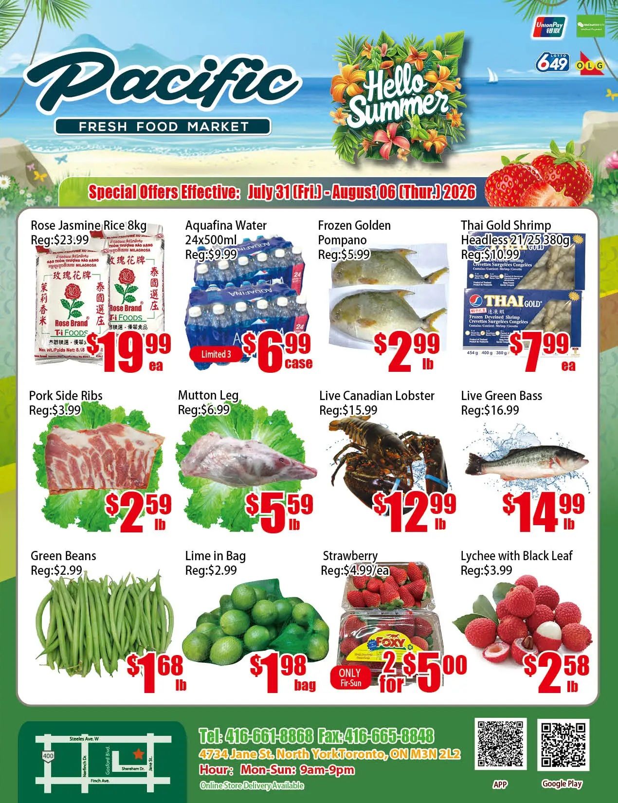 Pacific Fresh Food Market (North York) Flyer July 31 to August 6