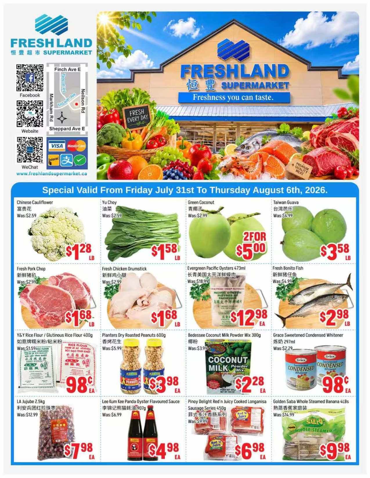FreshLand Supermarket Flyer July 31 to August 6