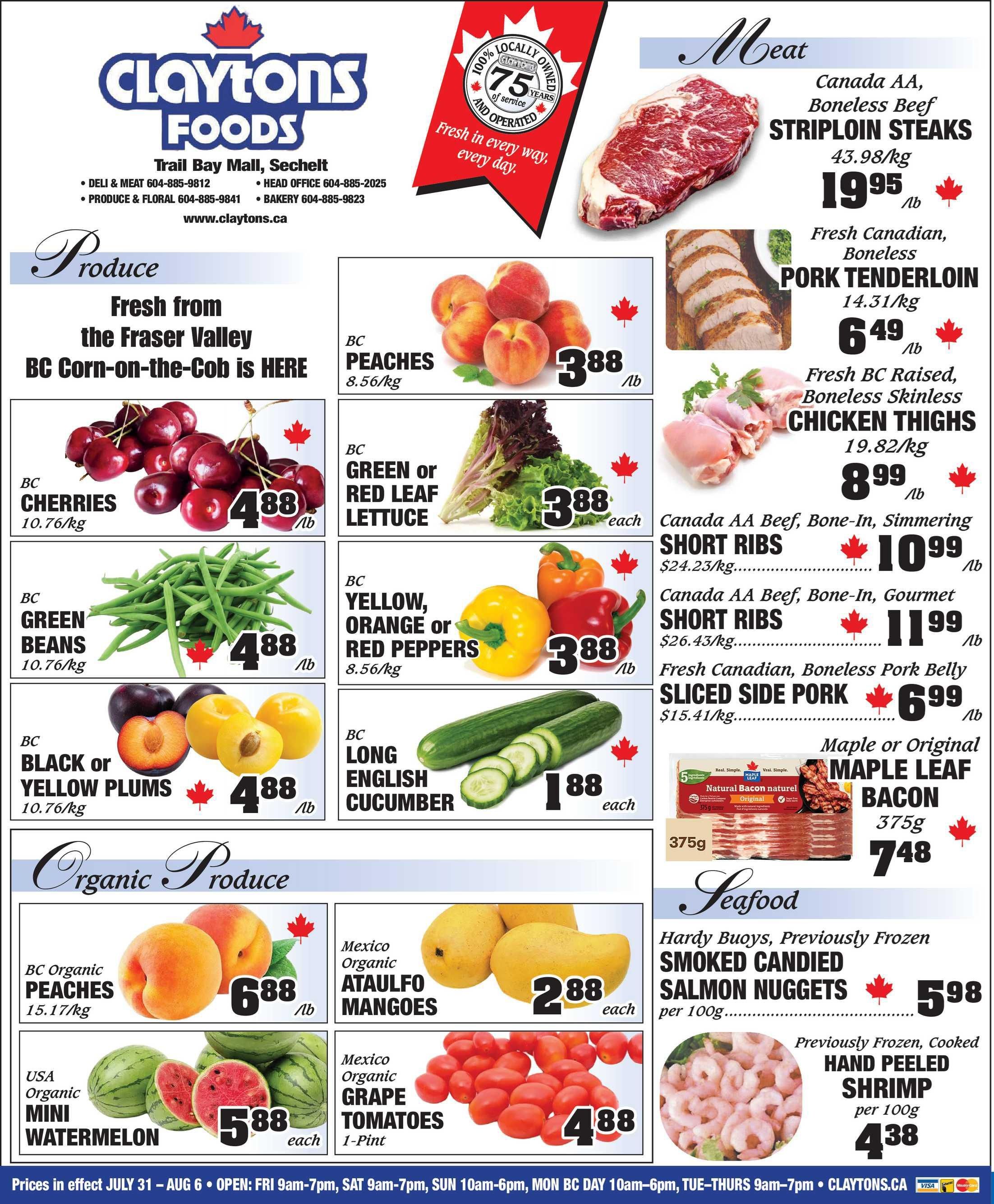 Claytons Heritage Market Flyer July 31 to August 6
