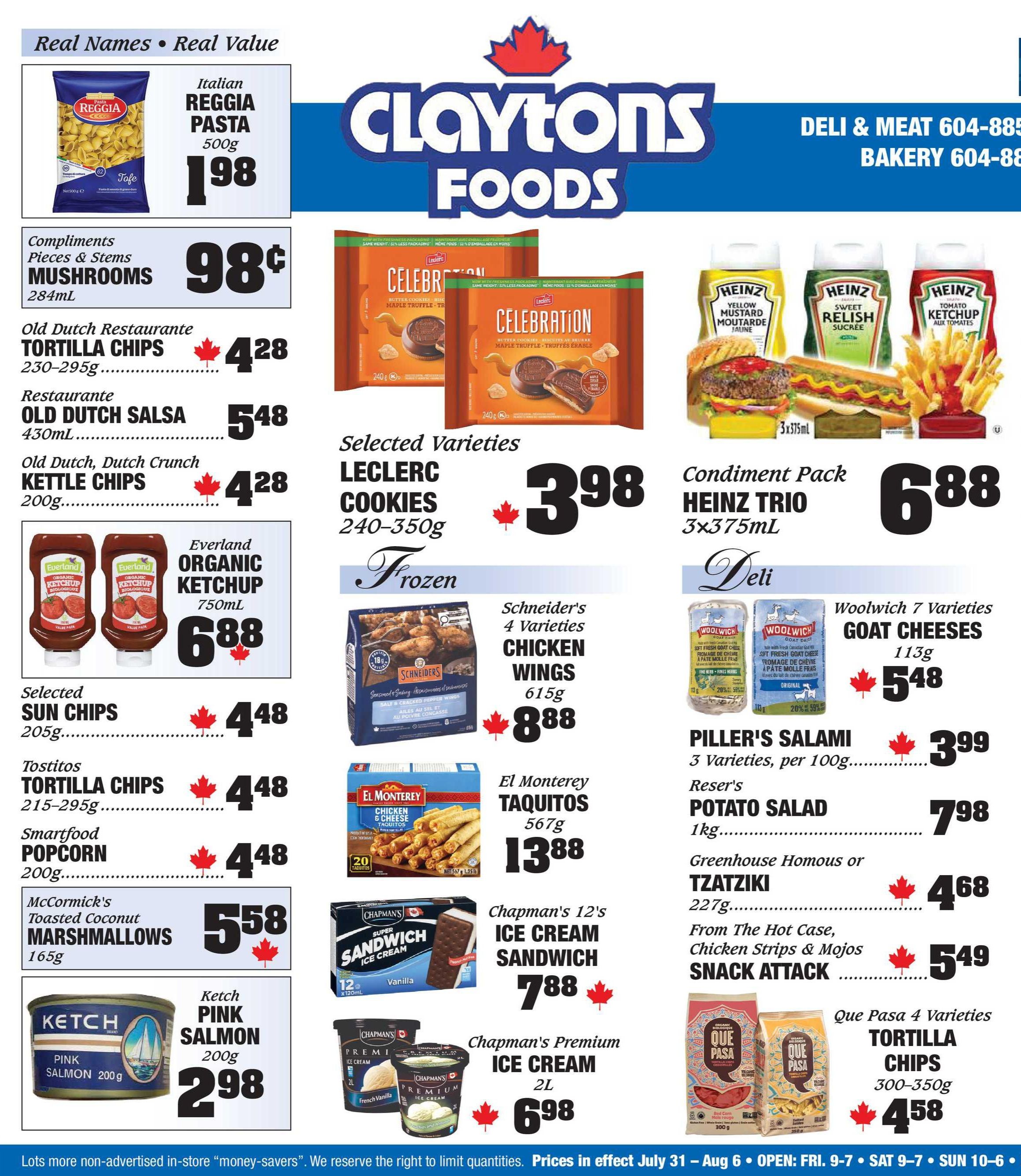 Claytons Heritage Market Flyer July 31 to August 6