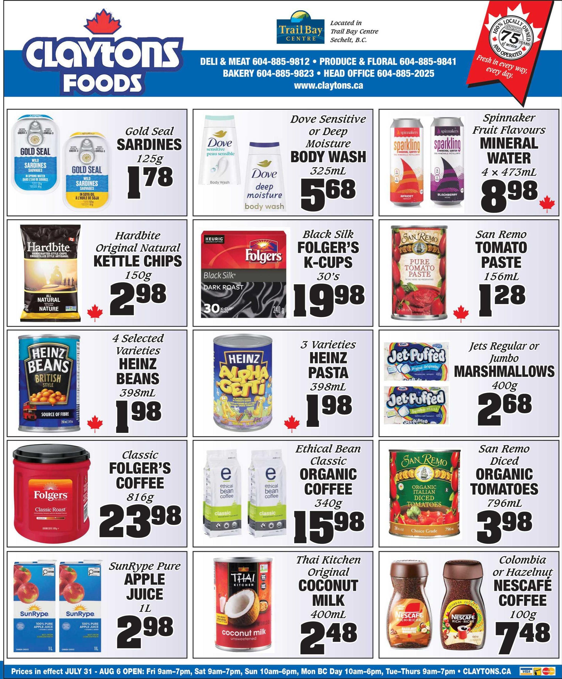 Claytons Heritage Market Flyer July 31 to August 6