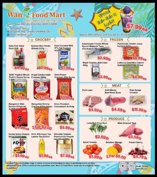 Wan 2 Food Mart Flyer July 31 to August 6