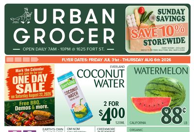 Urban Grocer Flyer July 31 to August 6