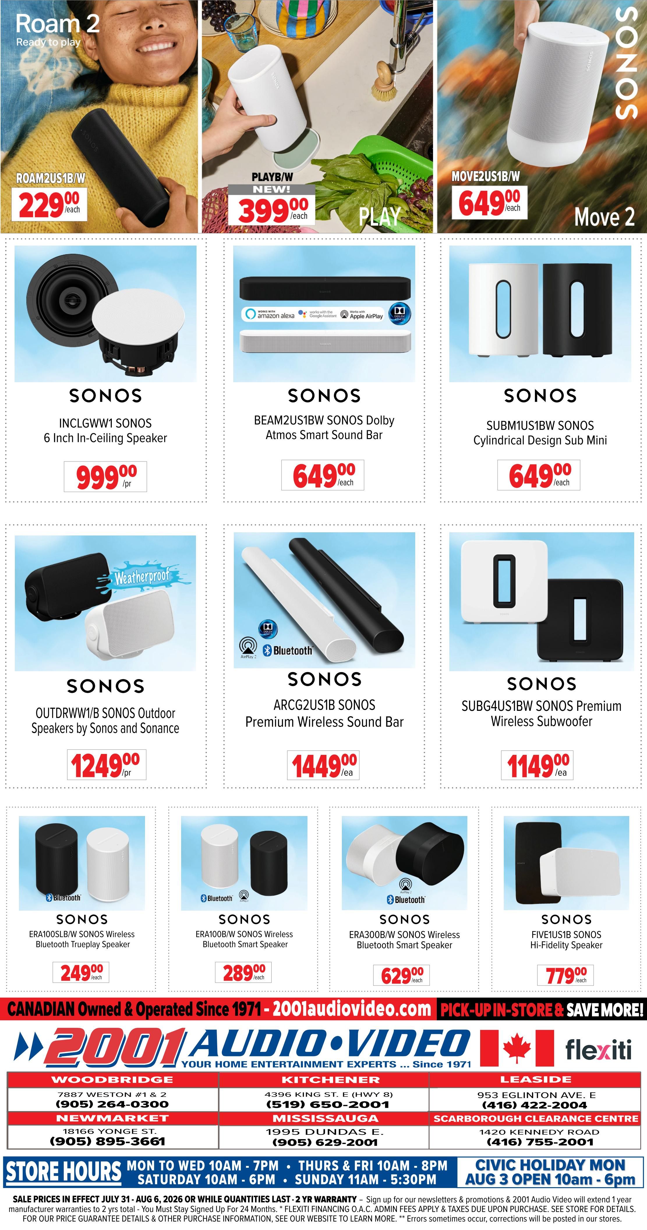 2001 Audio Video Flyer July 31 to August 6