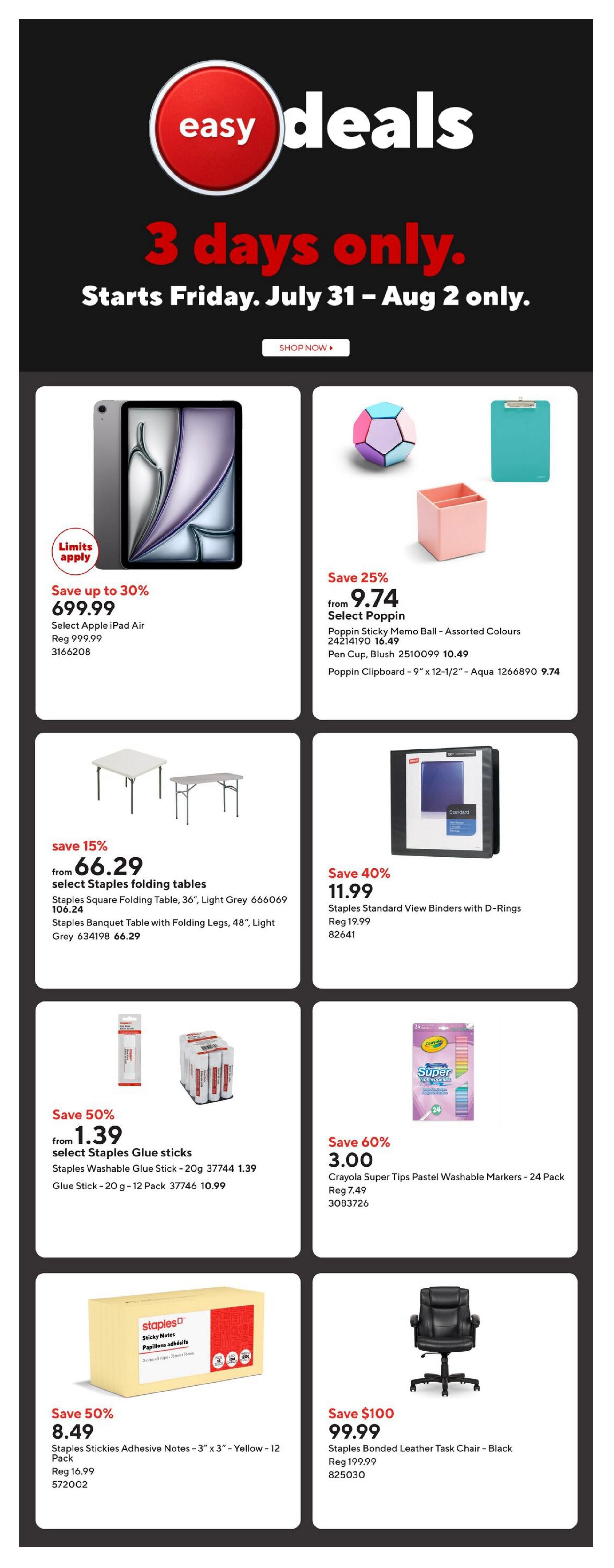 Staples Flyer July 31 to August 5
