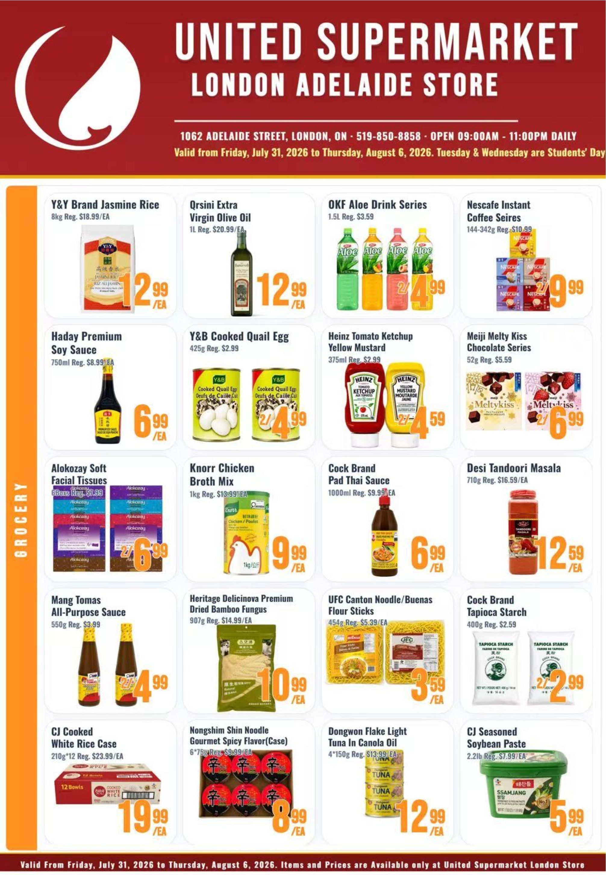 United Supermarket (London) Flyer July 31 to August 6