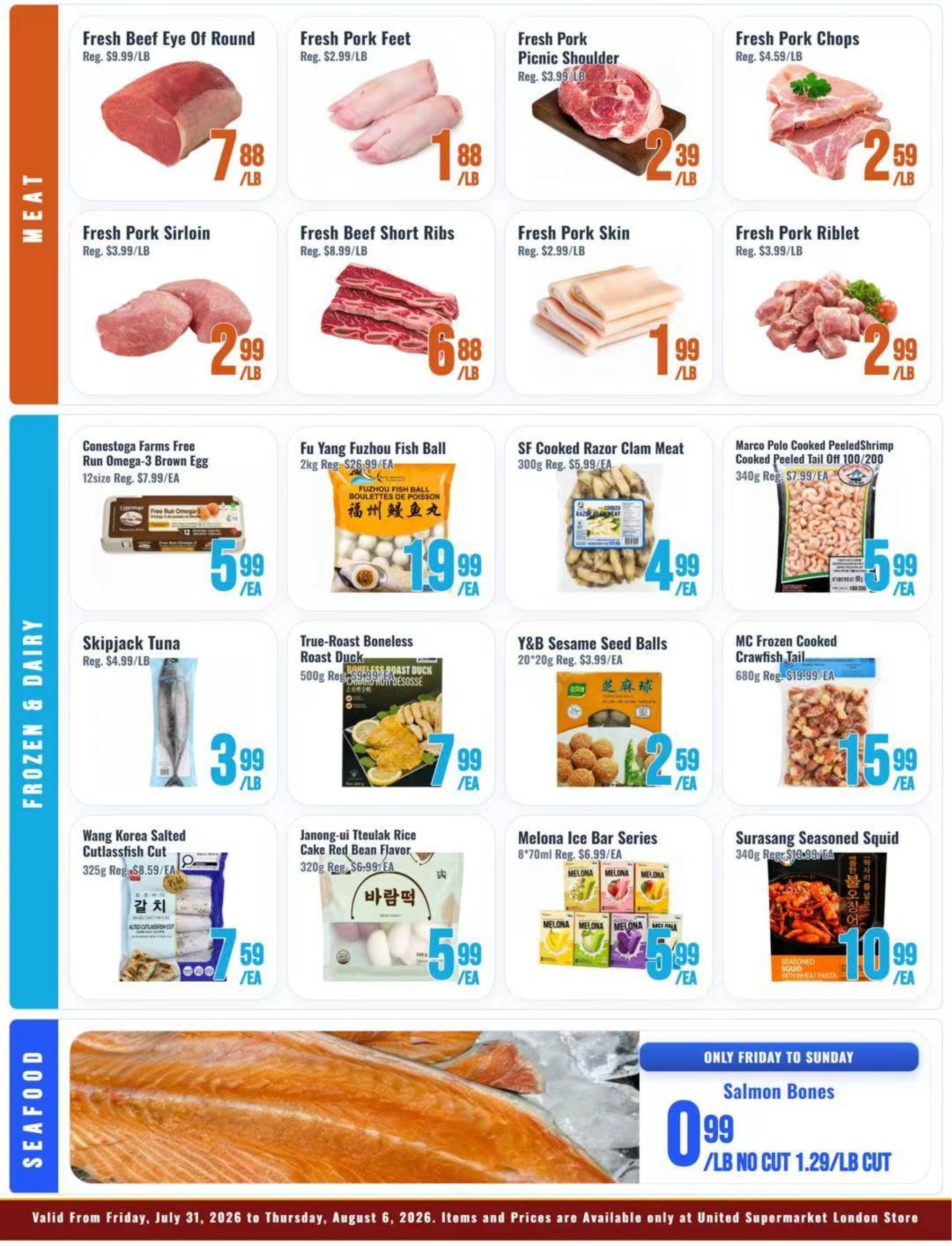 United Supermarket (London) Flyer July 31 to August 6