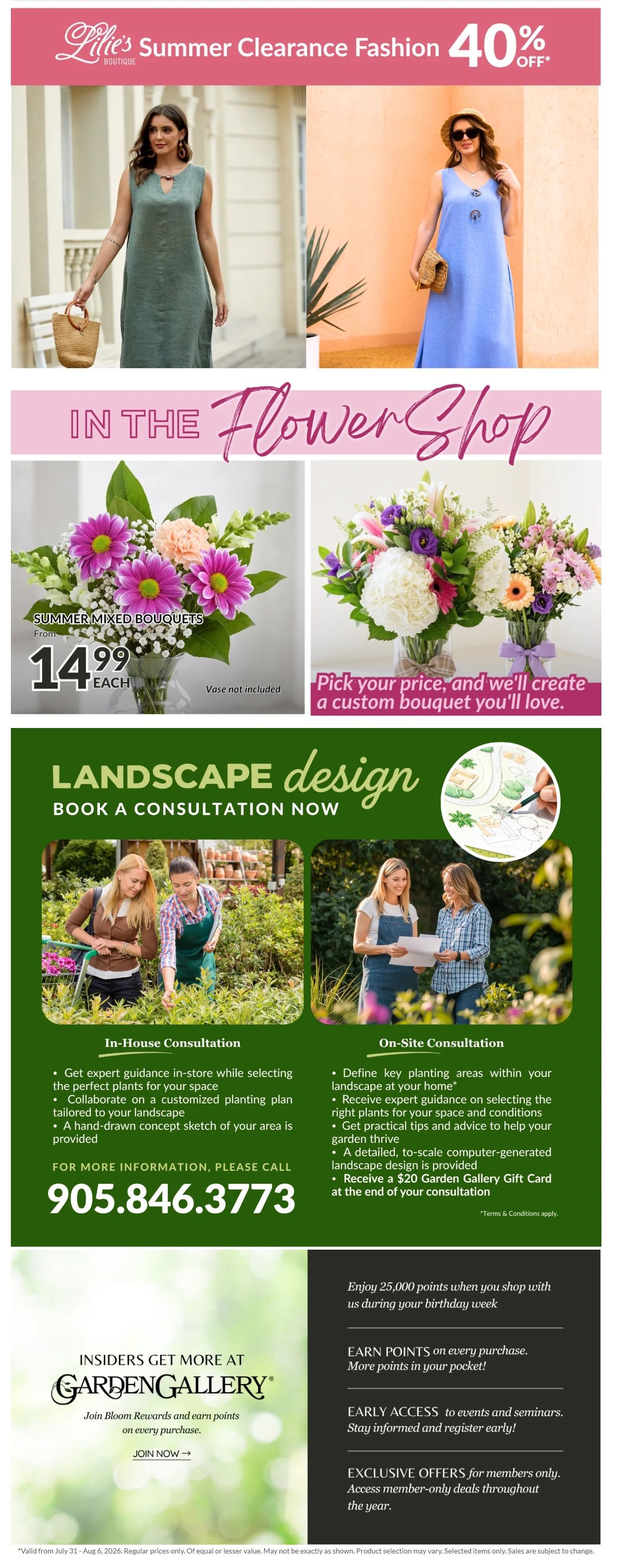 Lakeside Garden Gallery Flyer July 31 to August 6