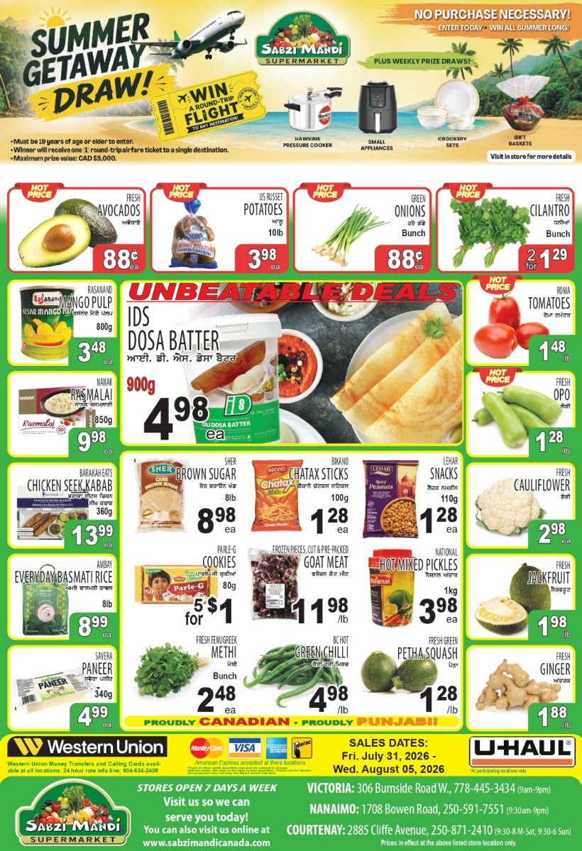 Sabzi Mandi Supermarket (Vancouver Island) Flyer July 31 to August 5