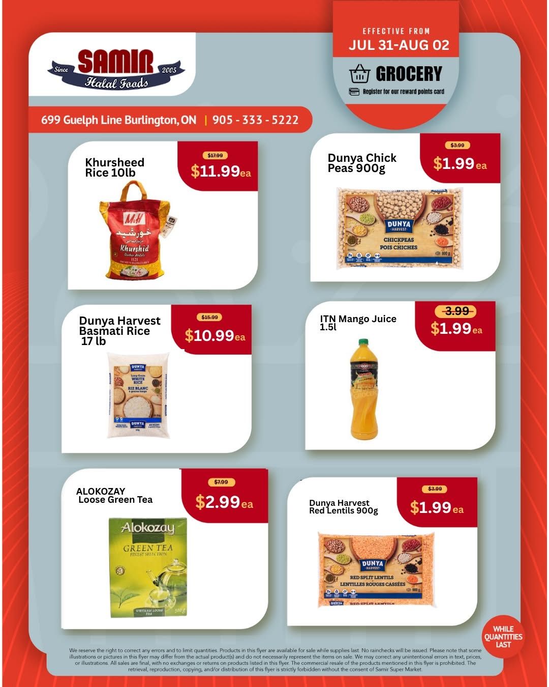 Samir Supermarket (Burlington) Flyer July 31 to August 2