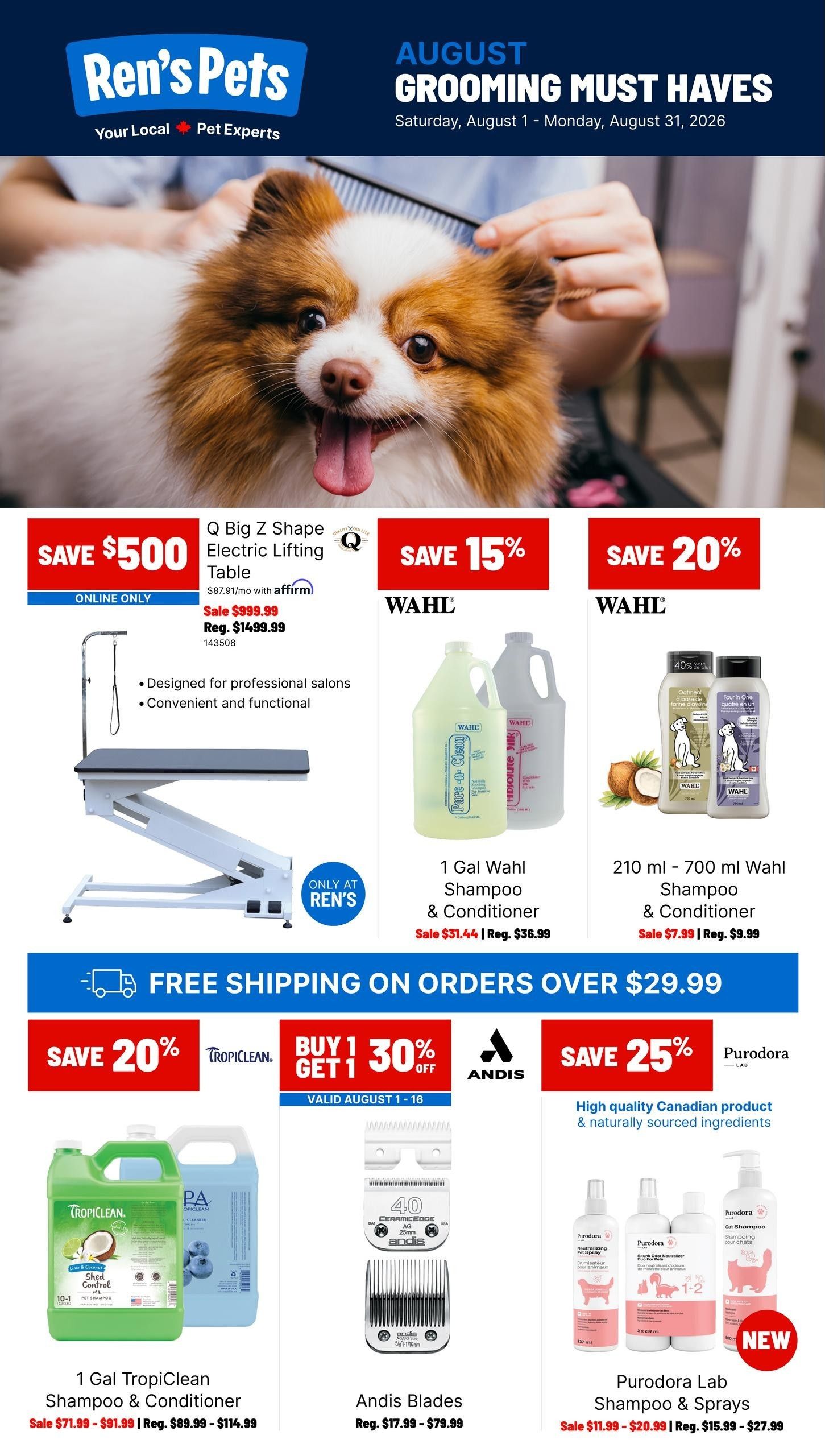 Ren's Pets Pet Professional Monthly Flyer August 1 to 31
