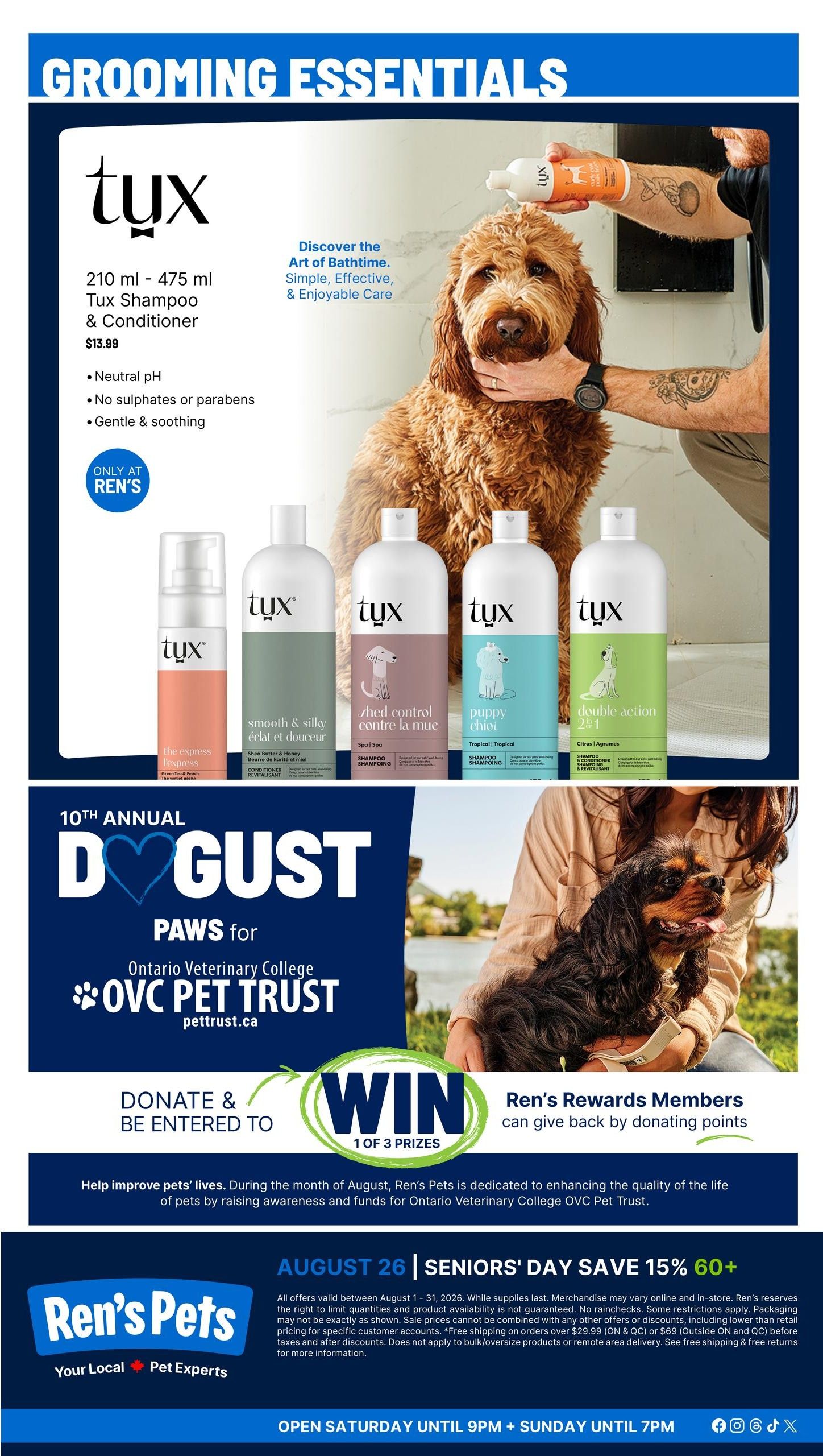 Ren's Pets Pet Professional Monthly Flyer August 1 to 31